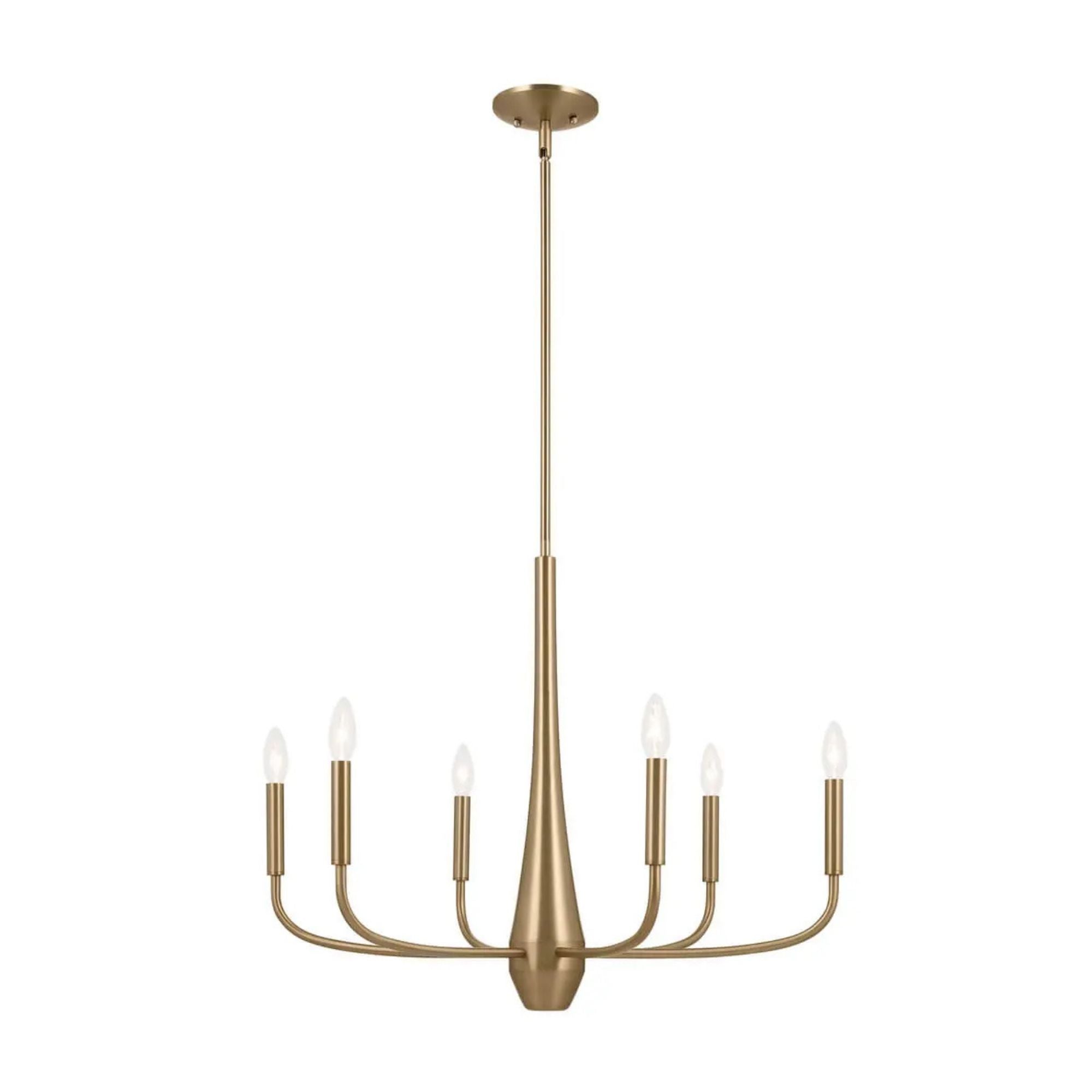 Deela 28" 6-Light Chandelier, Champagne Bronze Finish