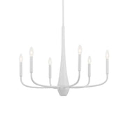 Deela 28" 6-Light Chandelier, White Finish