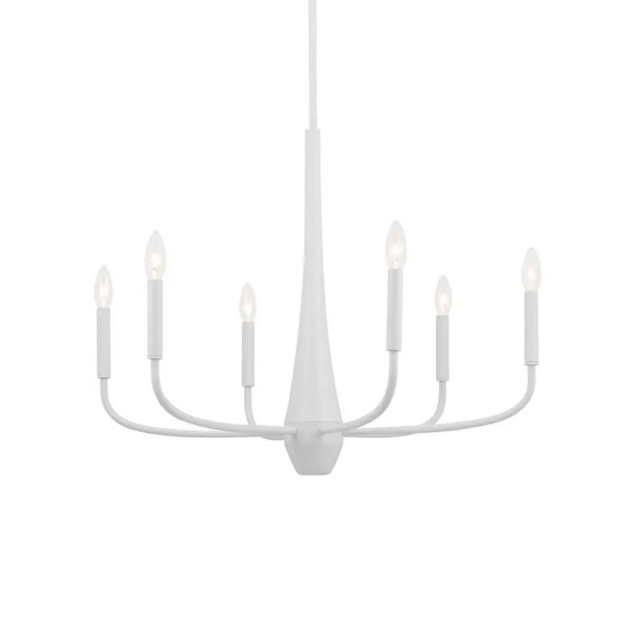 Deela 28" 6-Light Chandelier, White Finish