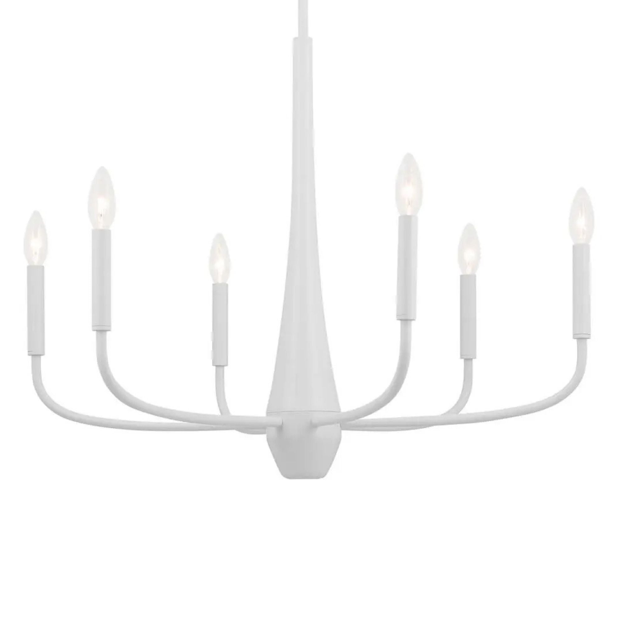 Deela 28" 6-Light Chandelier, White Finish