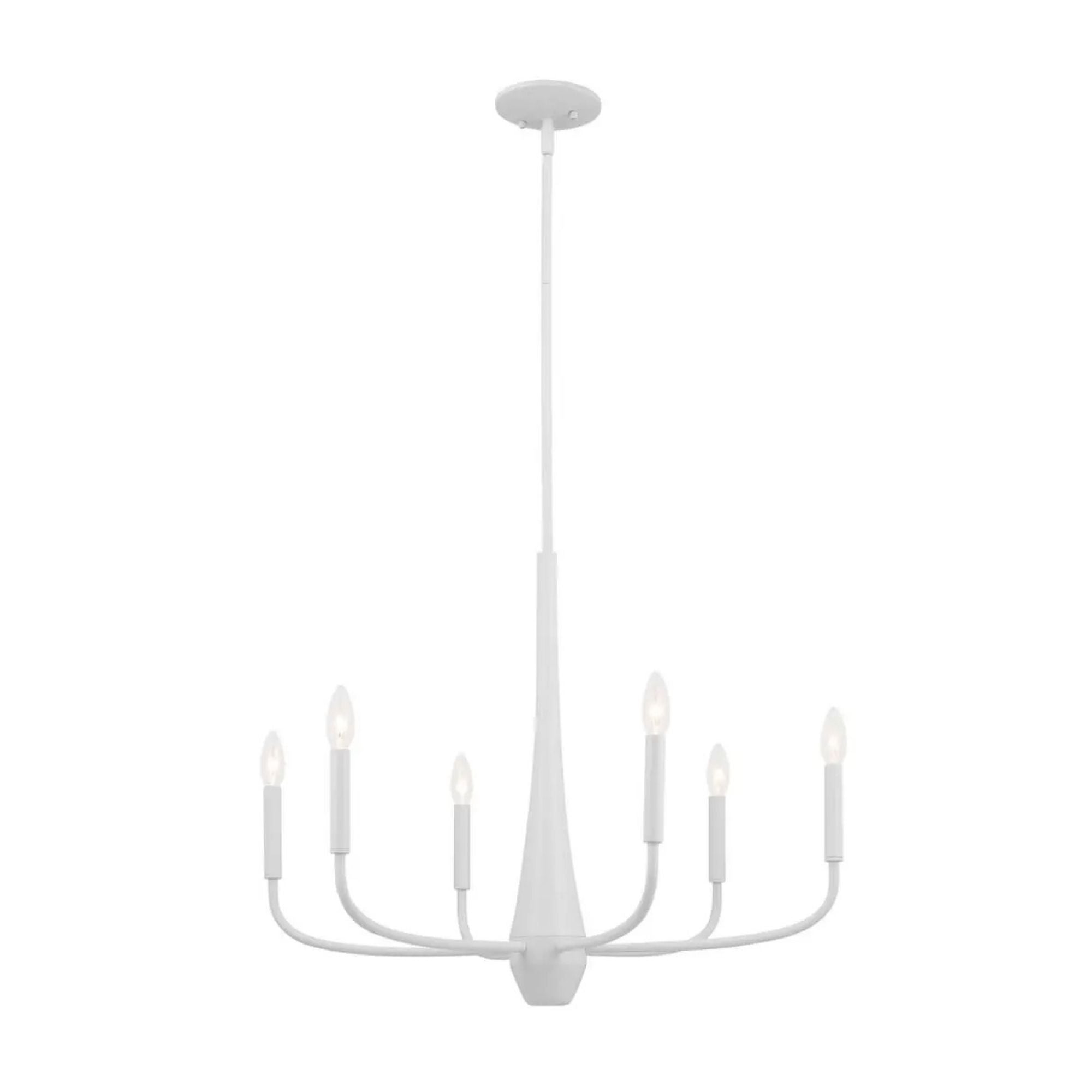 Deela 28" 6-Light Chandelier, White Finish