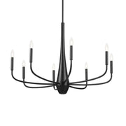 Deela 36" 8-Light Chandelier, Black Finish