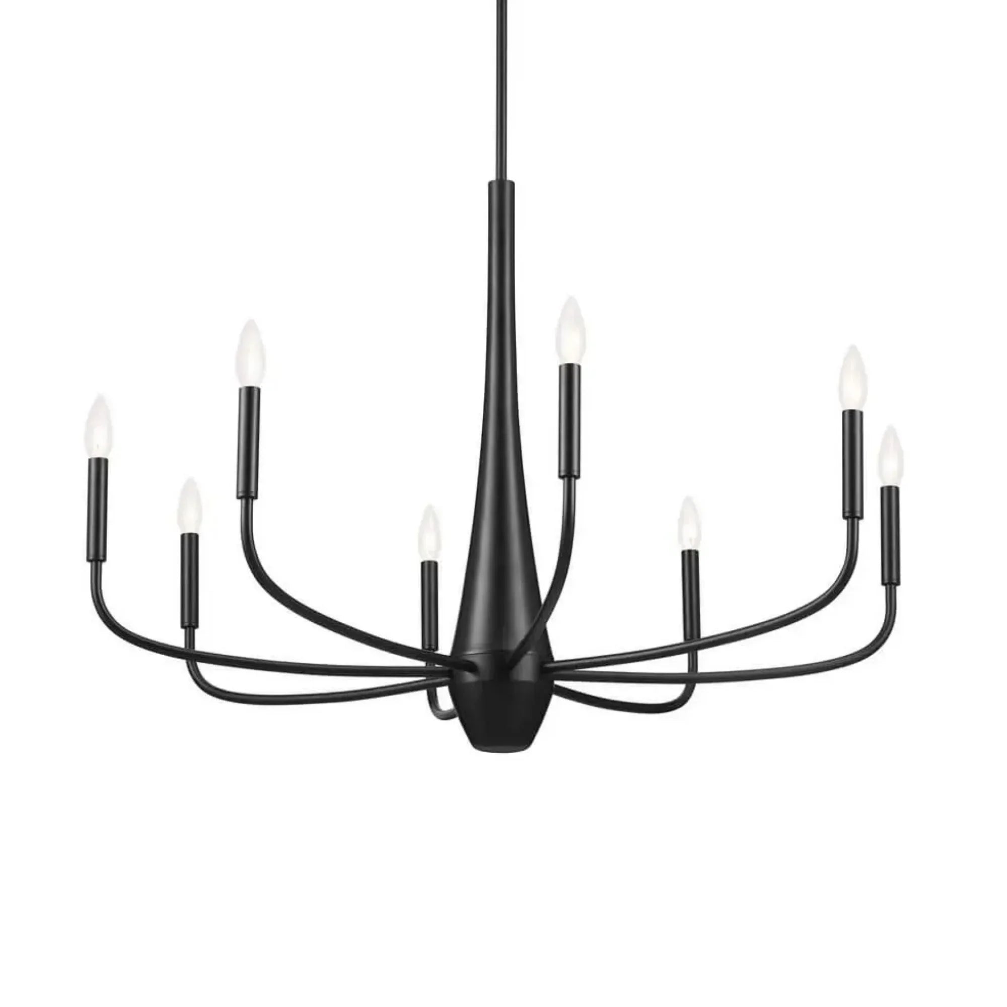Deela 36" 8-Light Chandelier, Black Finish