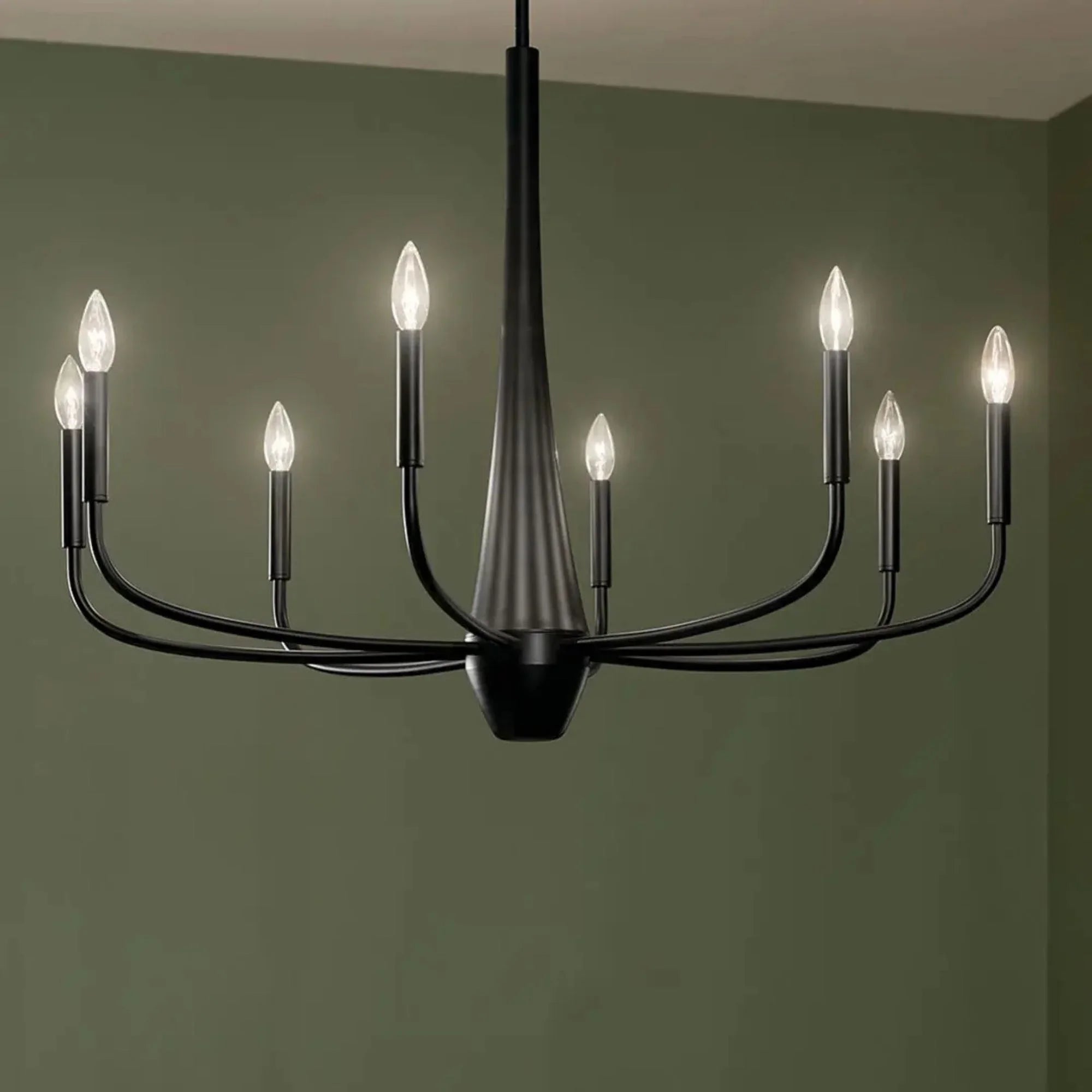 Deela 36" 8-Light Chandelier, Black Finish
