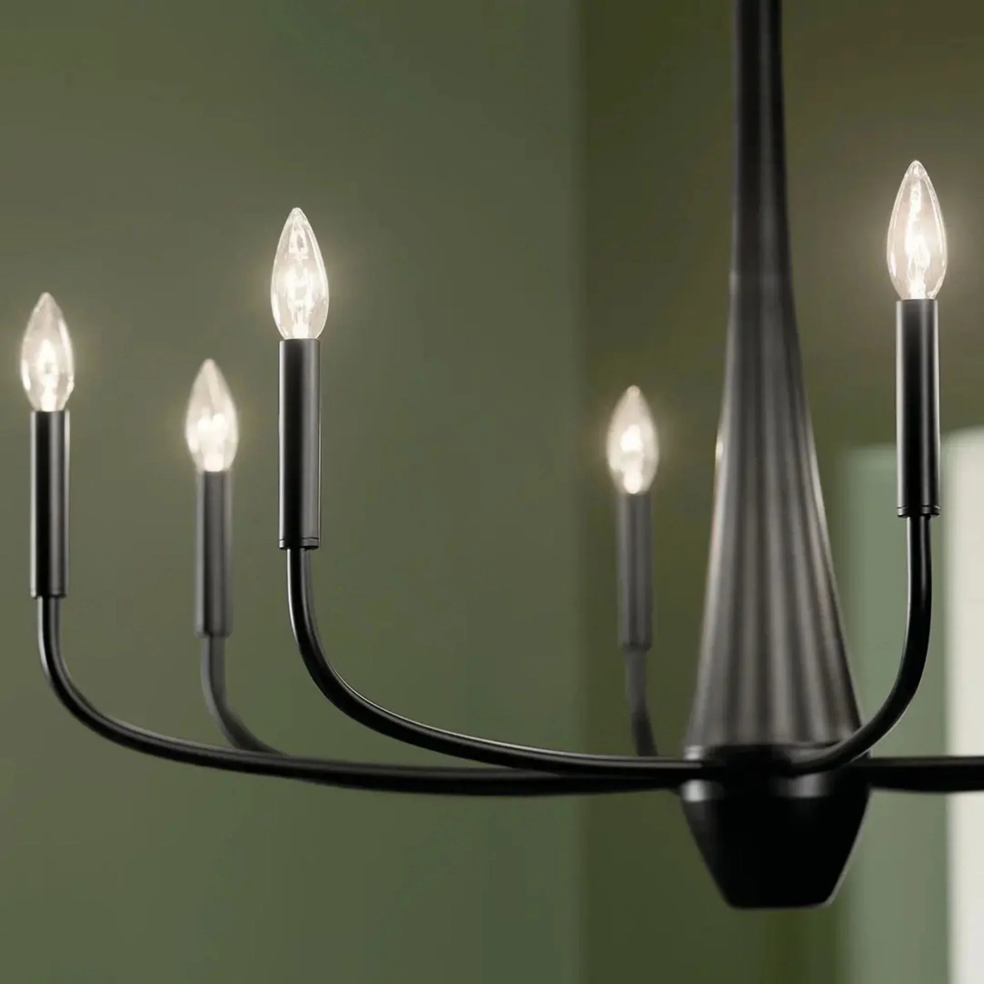 Deela 36" 8-Light Chandelier, Black Finish