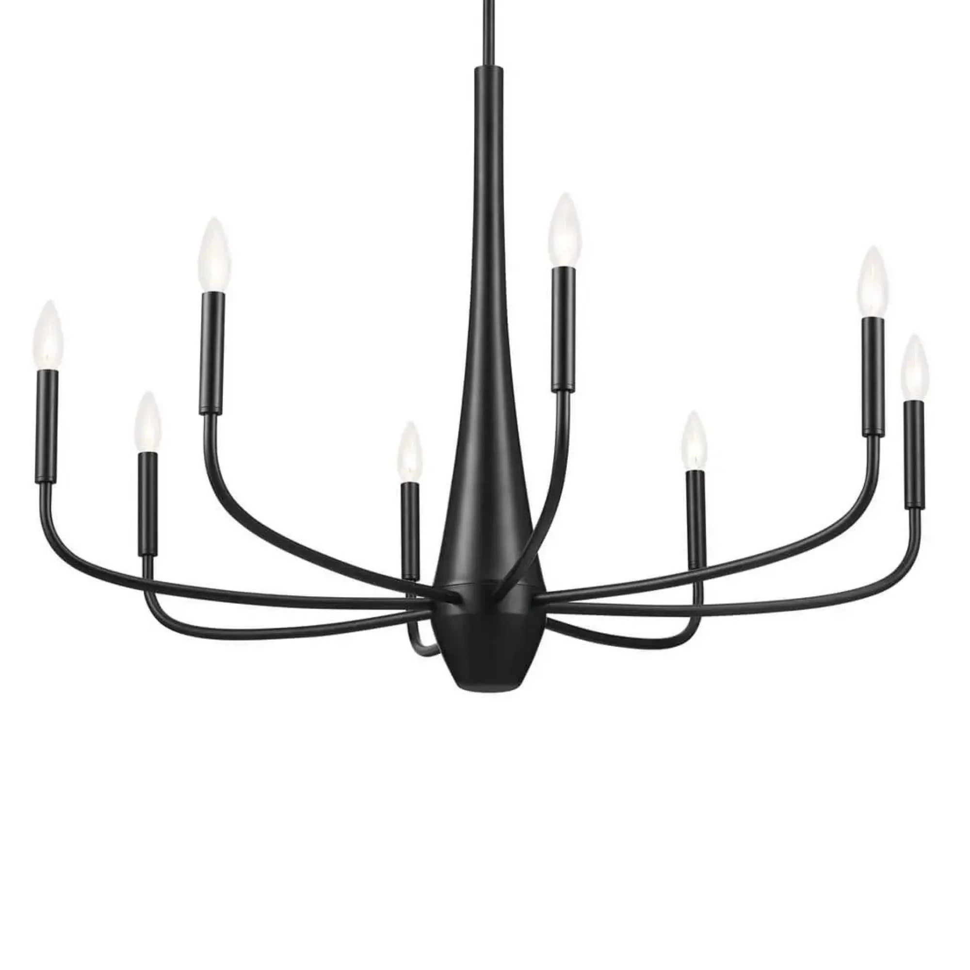 Deela 36" 8-Light Chandelier, Black Finish