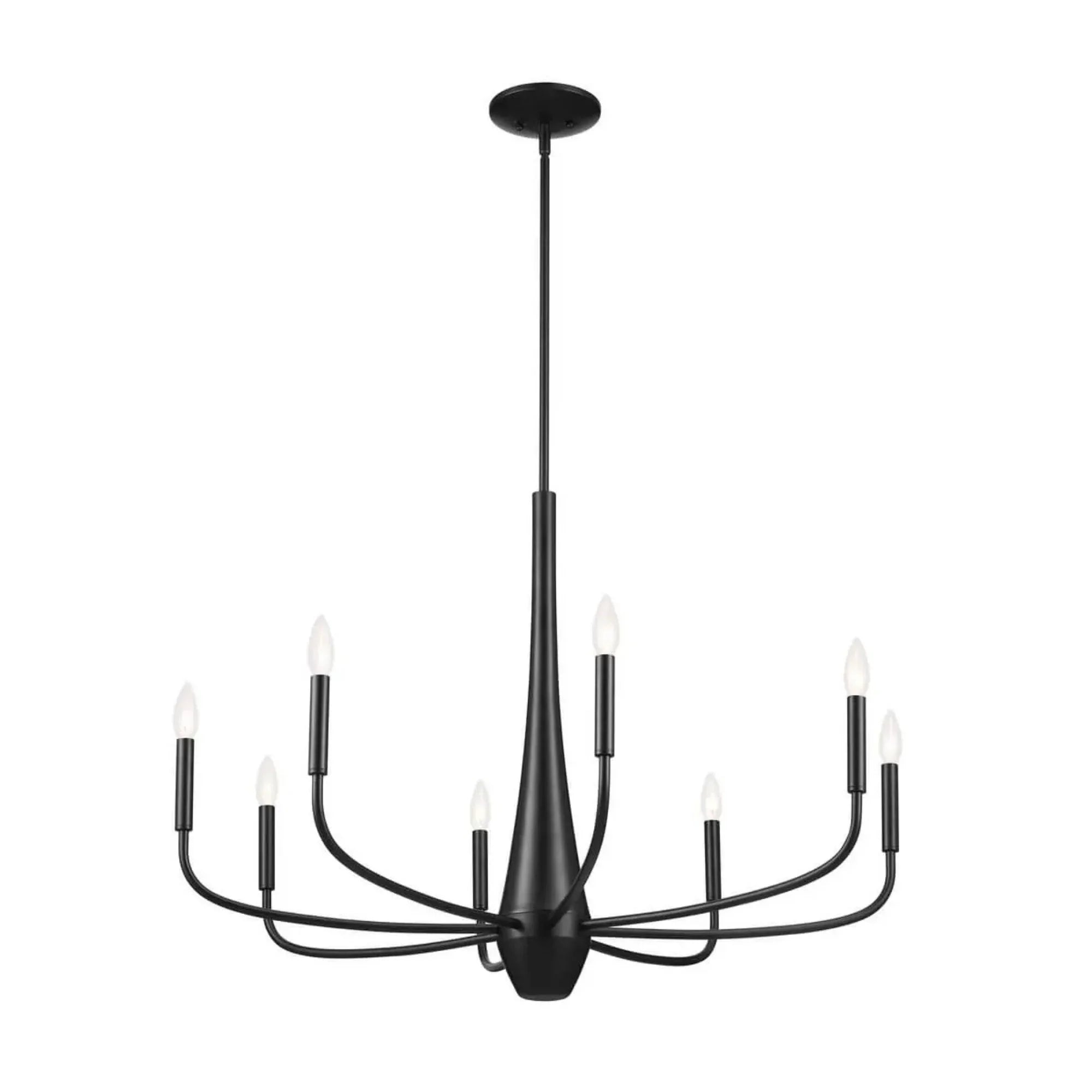 Deela 36" 8-Light Chandelier, Black Finish