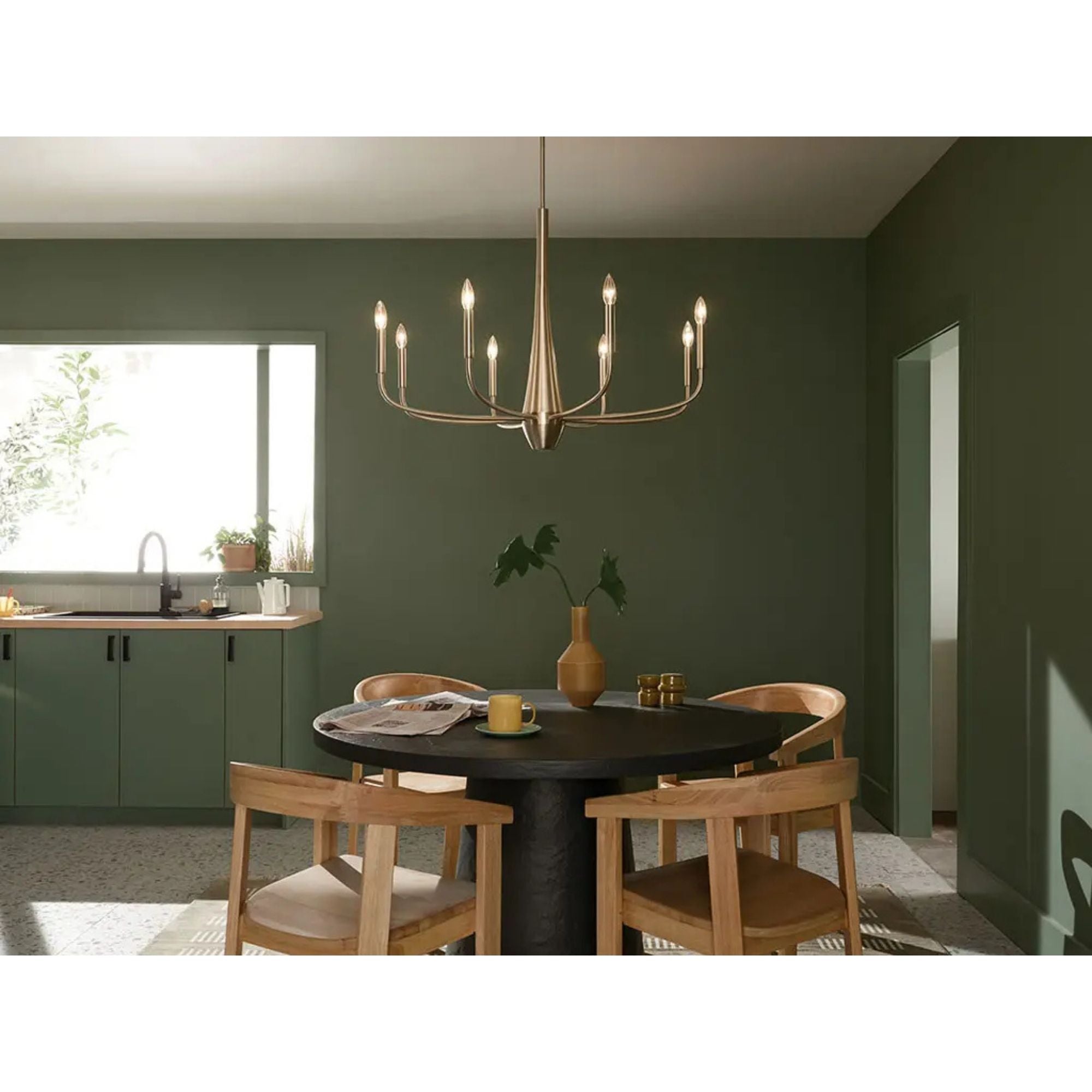 Deela 36" 8-Light Chandelier, Champagne Bronze Finish