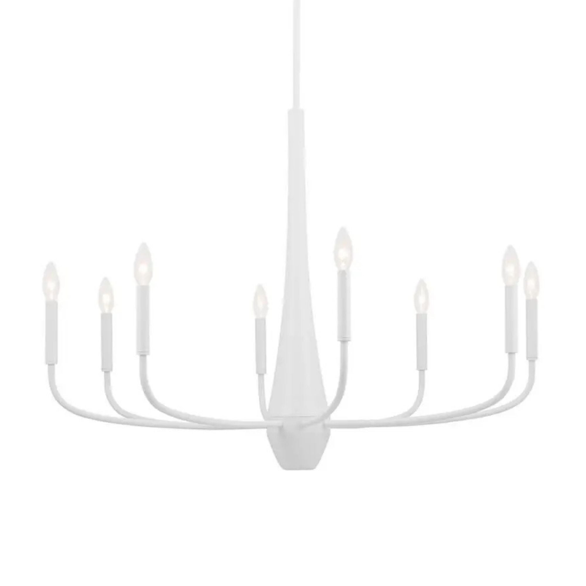 Deela 36" 8-Light Chandelier, White Finish