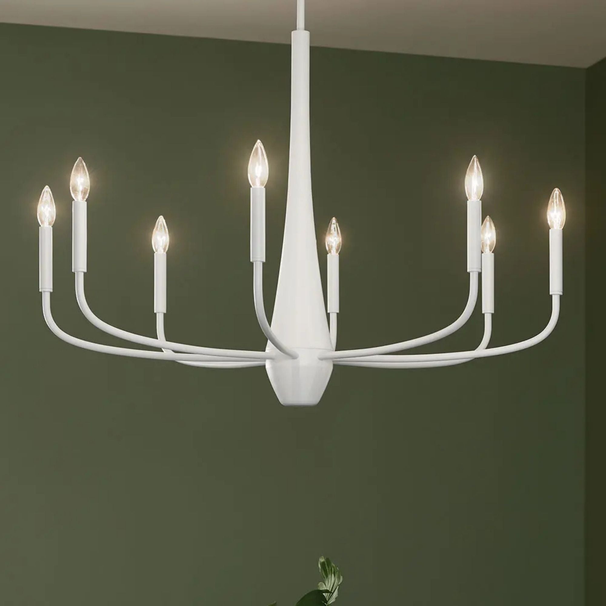 Deela 36" 8-Light Chandelier, White Finish