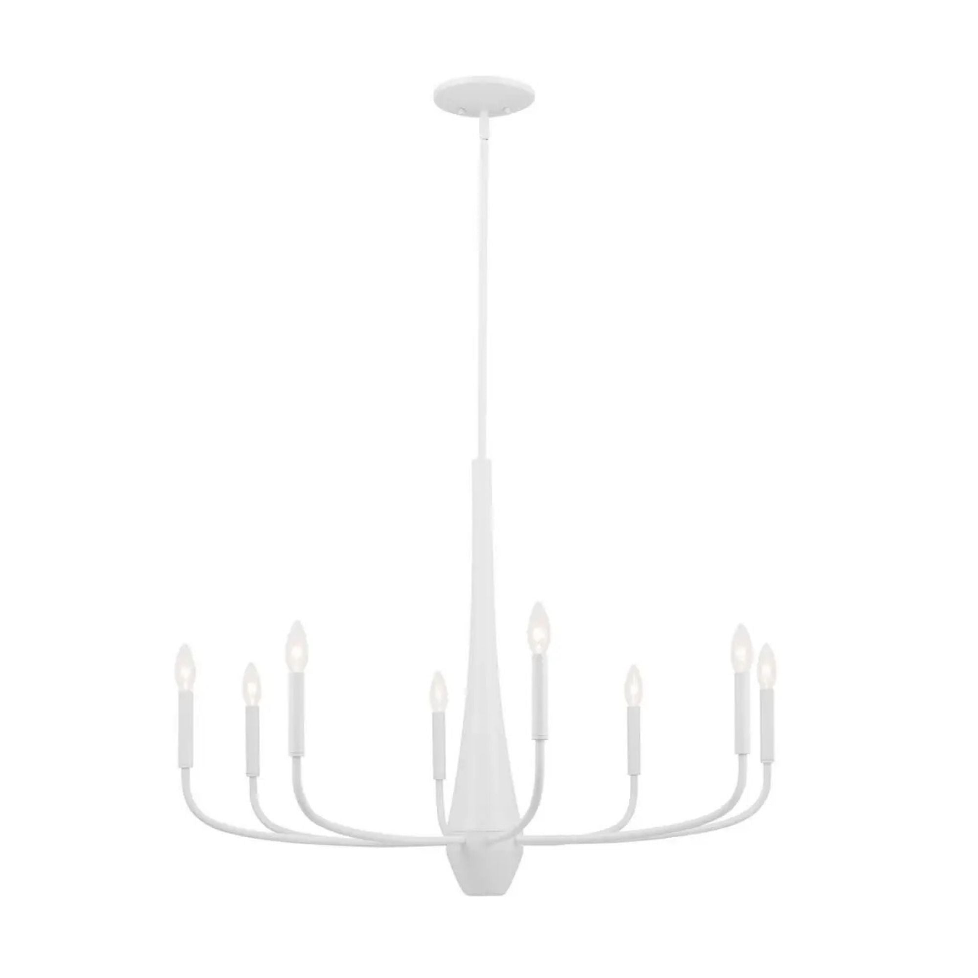 Deela 36" 8-Light Chandelier, White Finish