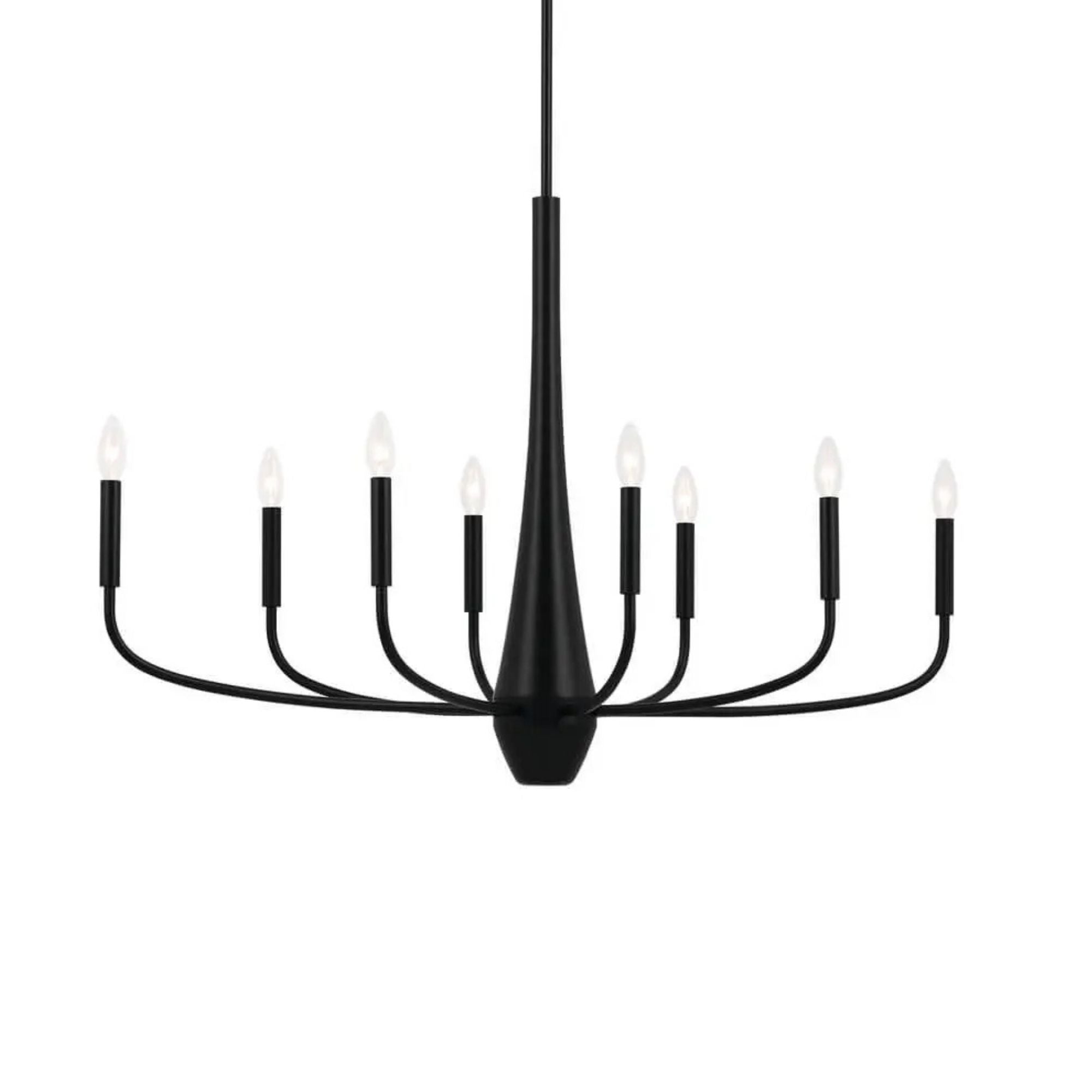 Deela 41" 8-Light Chandelier, Black Finish