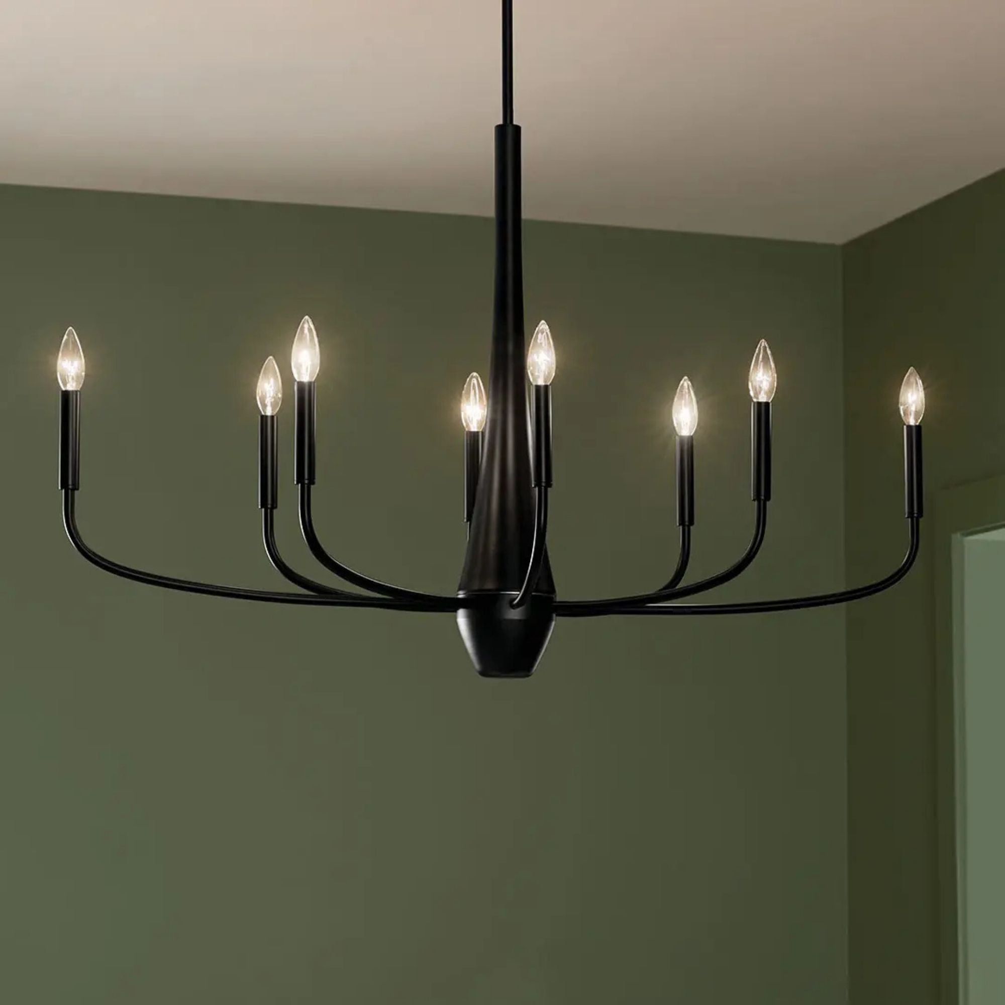 Deela 41" 8-Light Chandelier, Black Finish