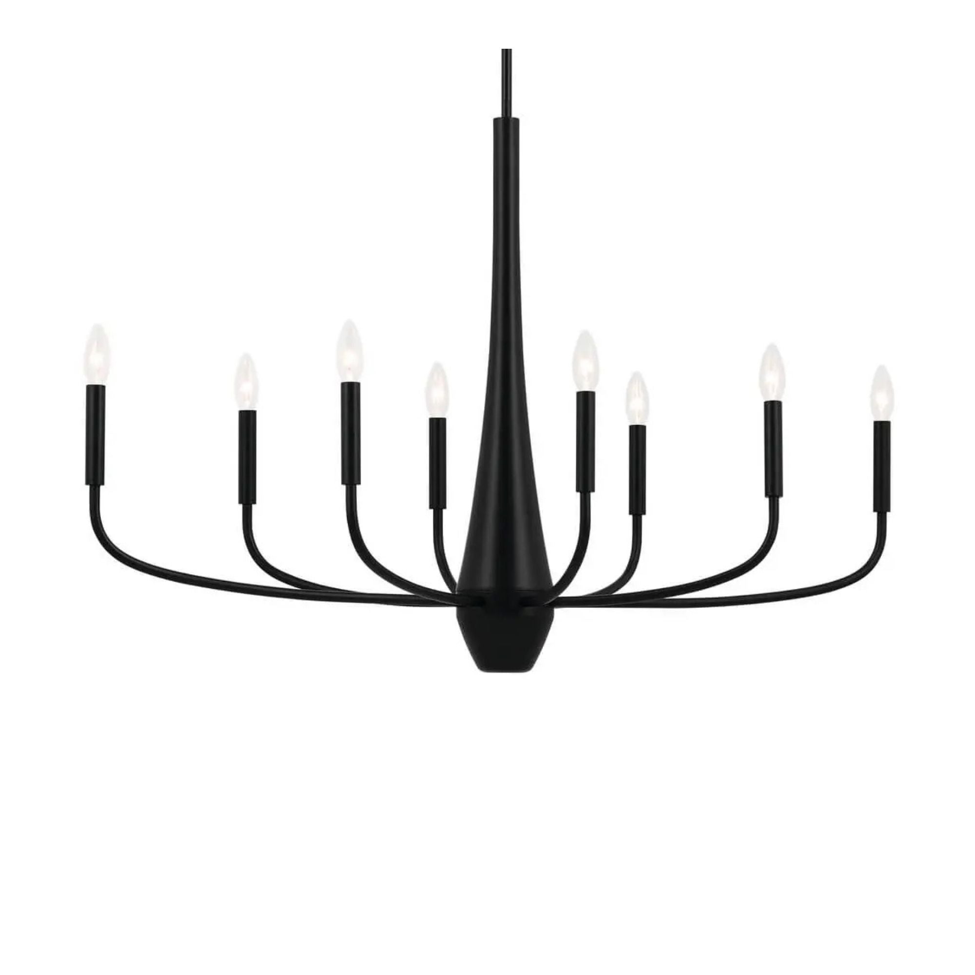 Deela 41" 8-Light Chandelier, Black Finish