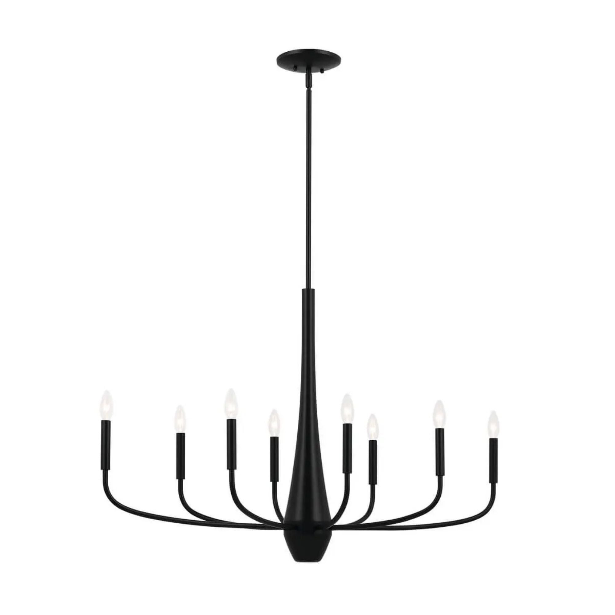 Deela 41" 8-Light Chandelier, Black Finish