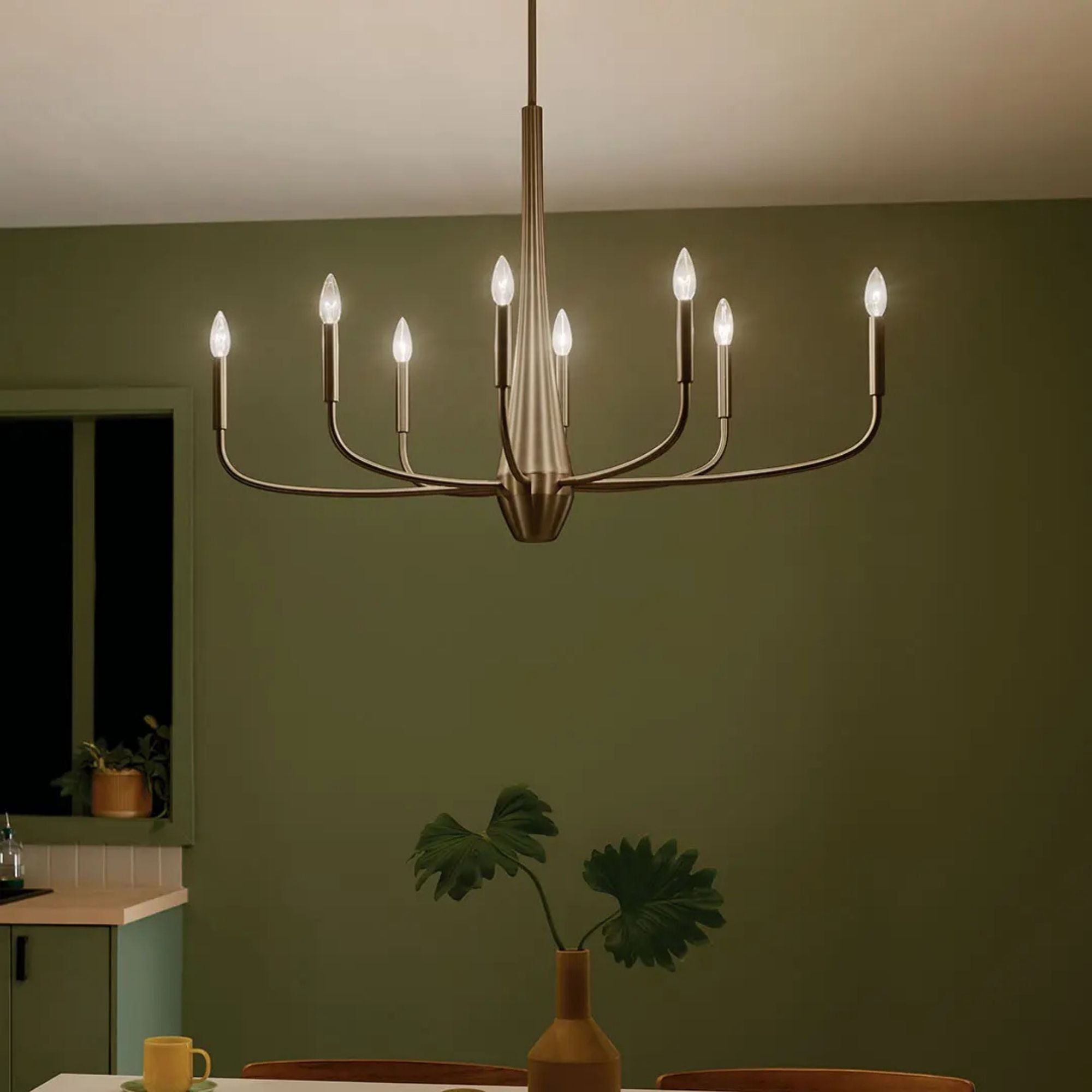 Deela 41" 8-Light Chandelier, Champagne Bronze Finish