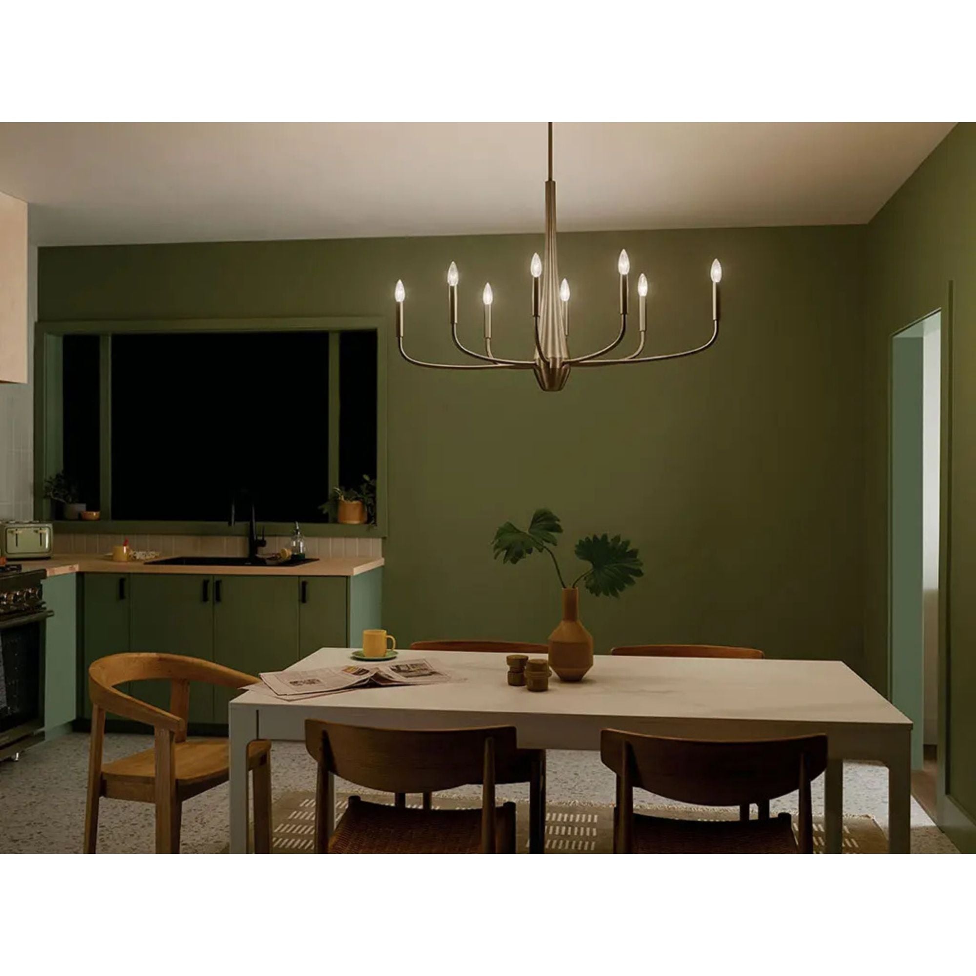 Deela 41" 8-Light Chandelier, Champagne Bronze Finish