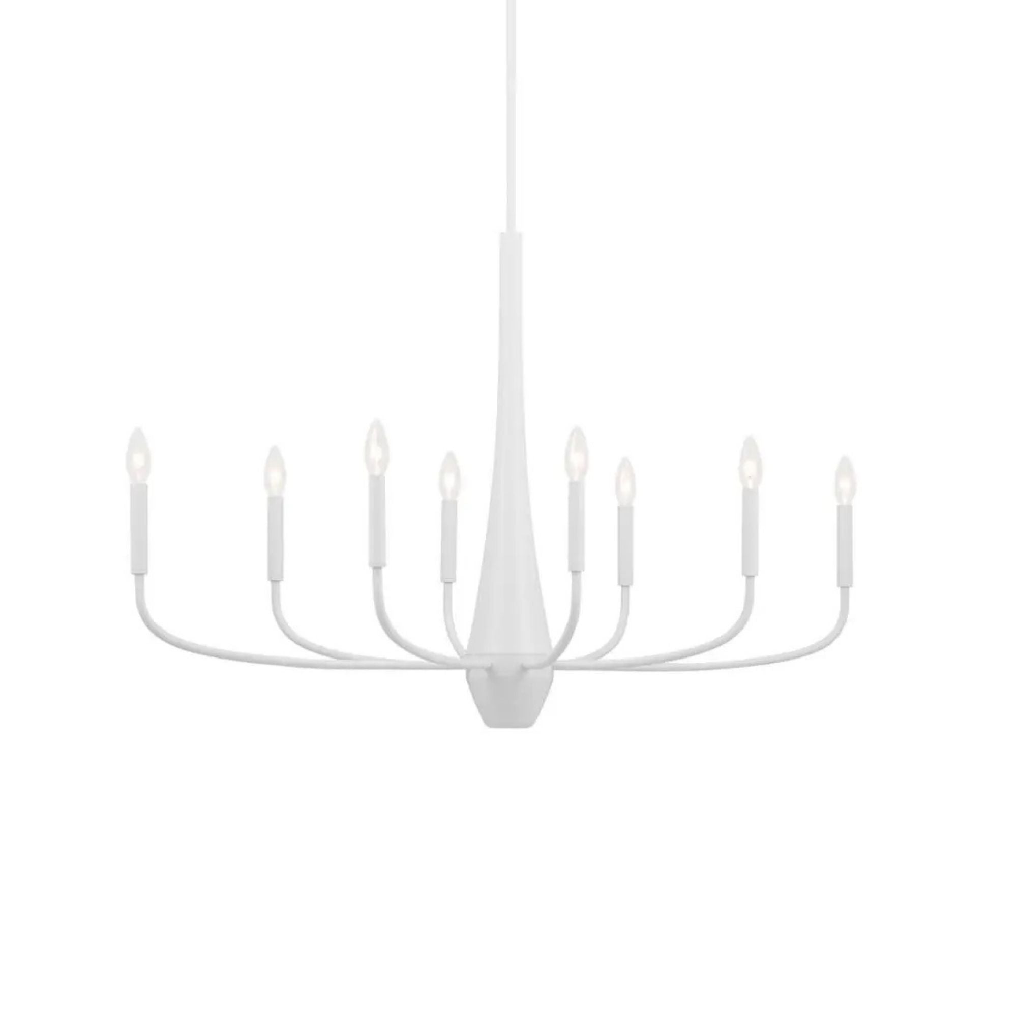 Deela 41" 8-Light Chandelier, White Finish