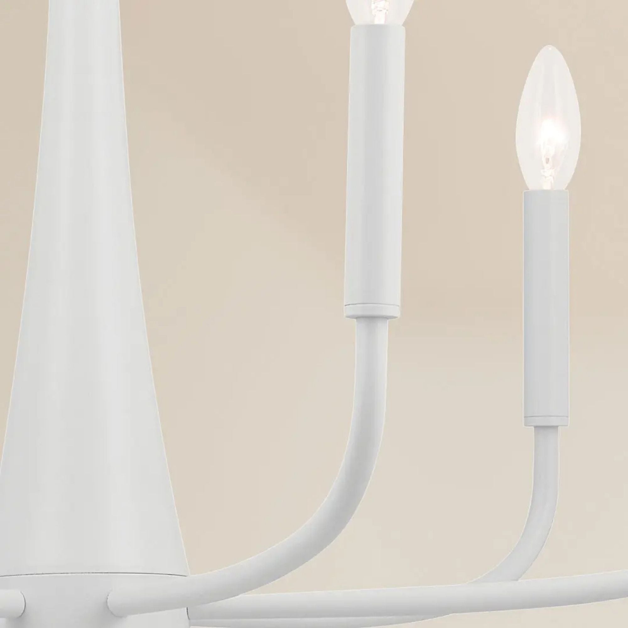 Deela 41" 8-Light Chandelier, White Finish