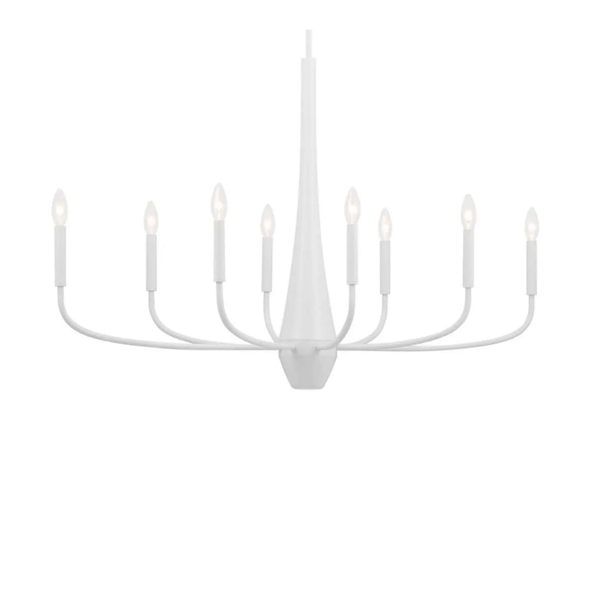 Deela 41" 8-Light Chandelier, White Finish