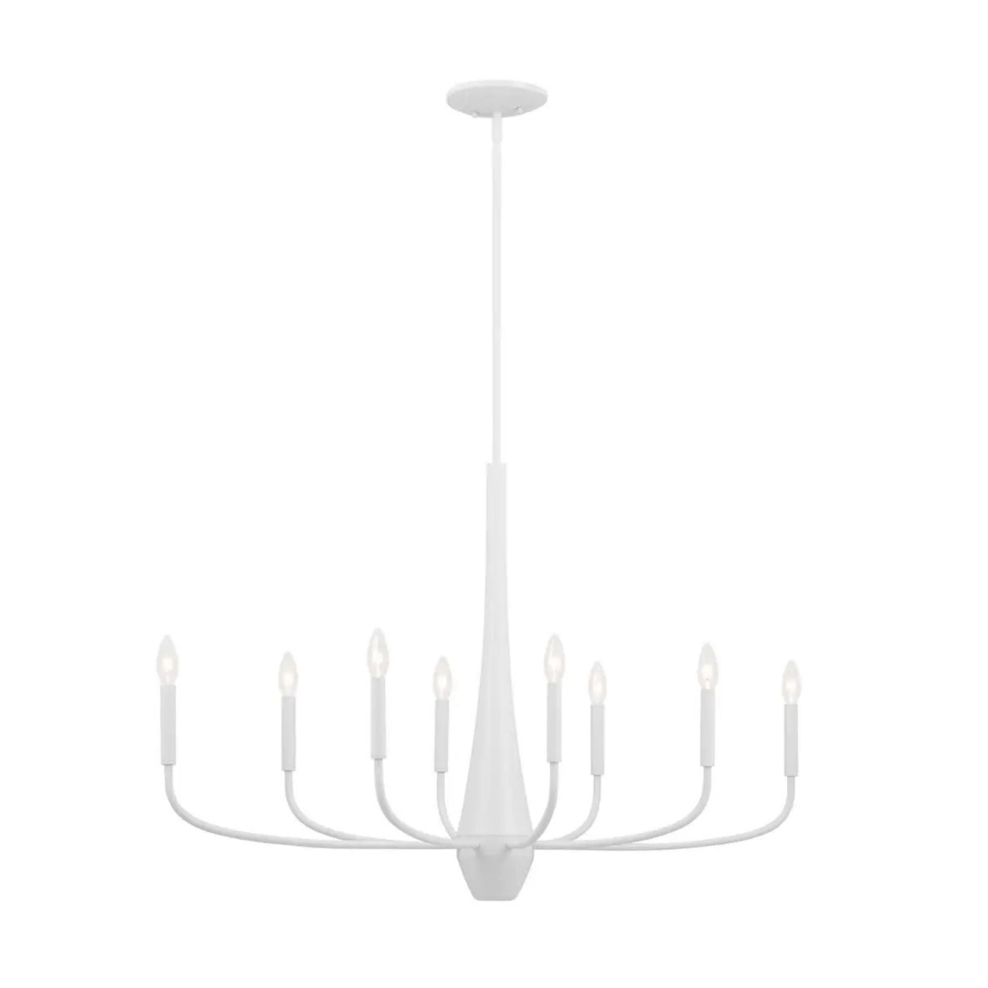 Deela 41" 8-Light Chandelier, White Finish