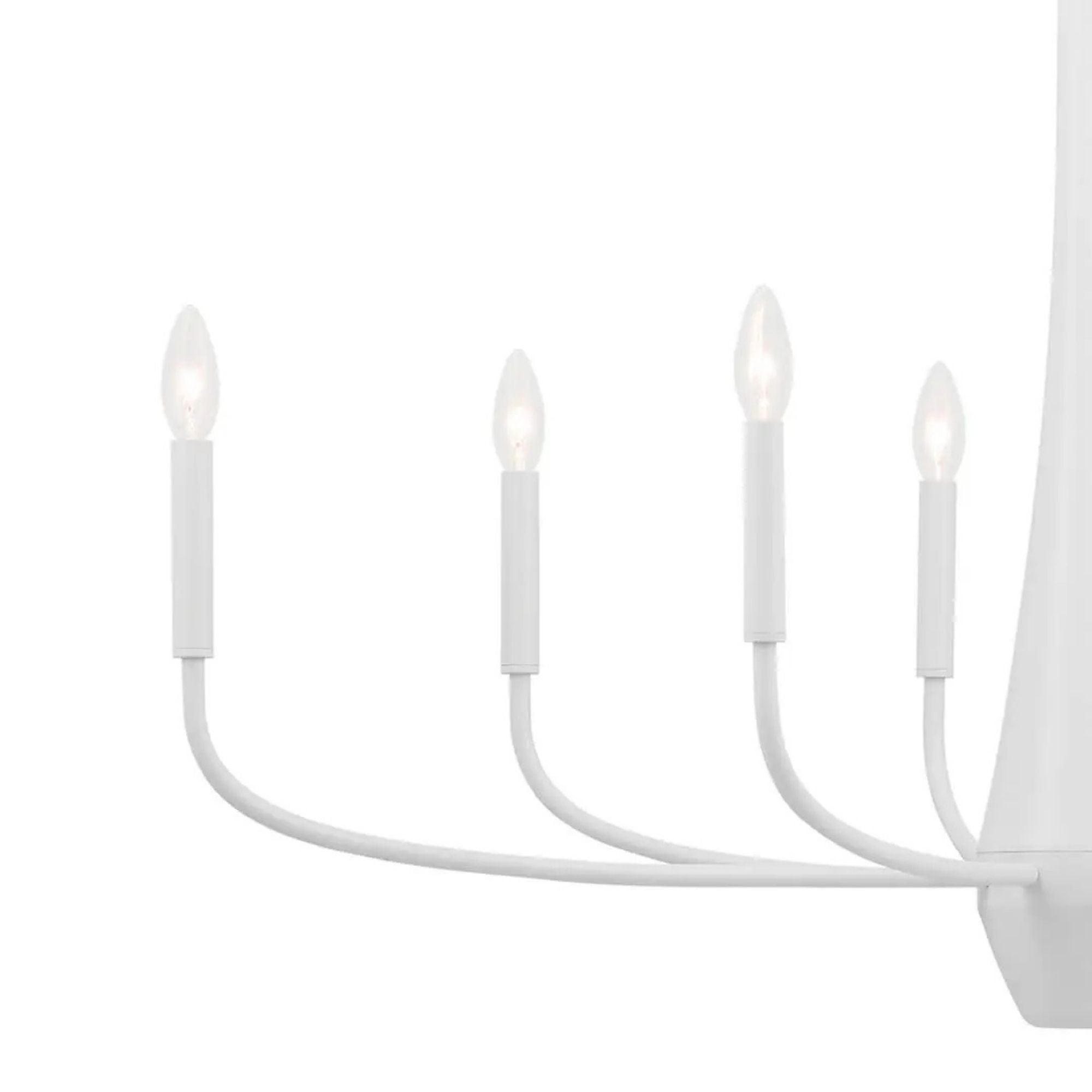 Deela 41" 8-Light Chandelier, White Finish