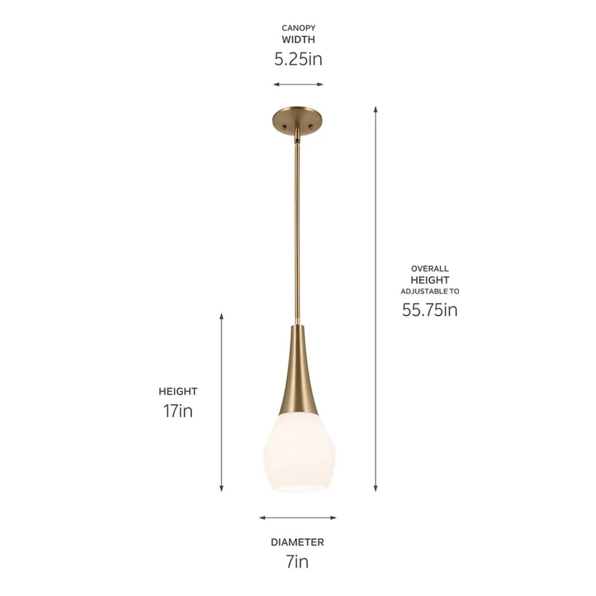 Deela 7" Pendant, Champagne Bronze Finish