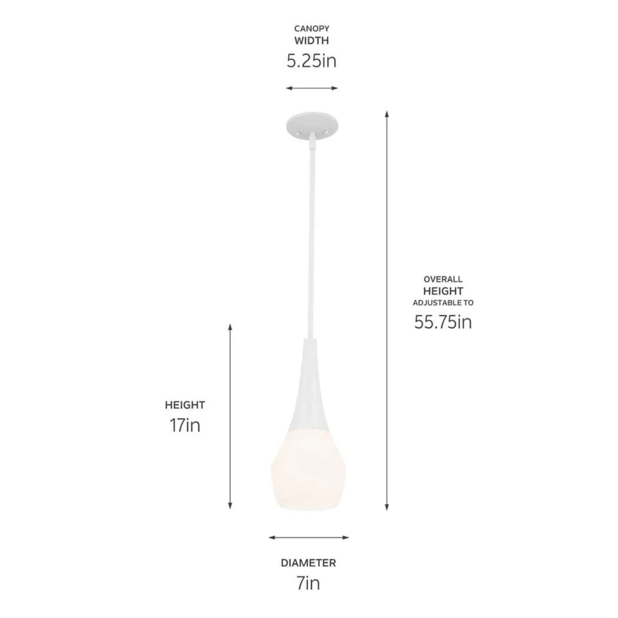 Deela 7" Pendant, White Finish