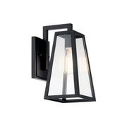 Kichler Delison 11.5 in. Outdoor Sconce, Black with Clear Tempered Glass