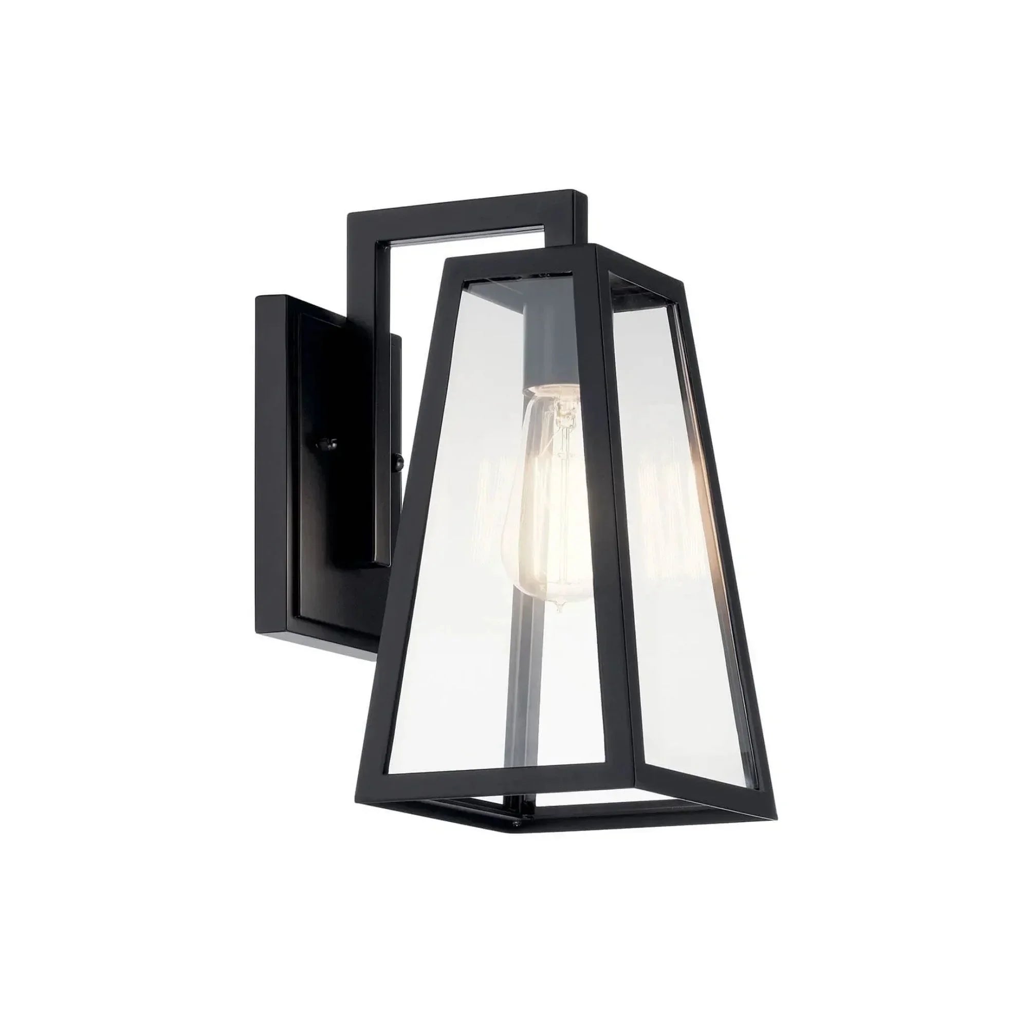 Delison 12" Outdoor Wall Light, Black Finish