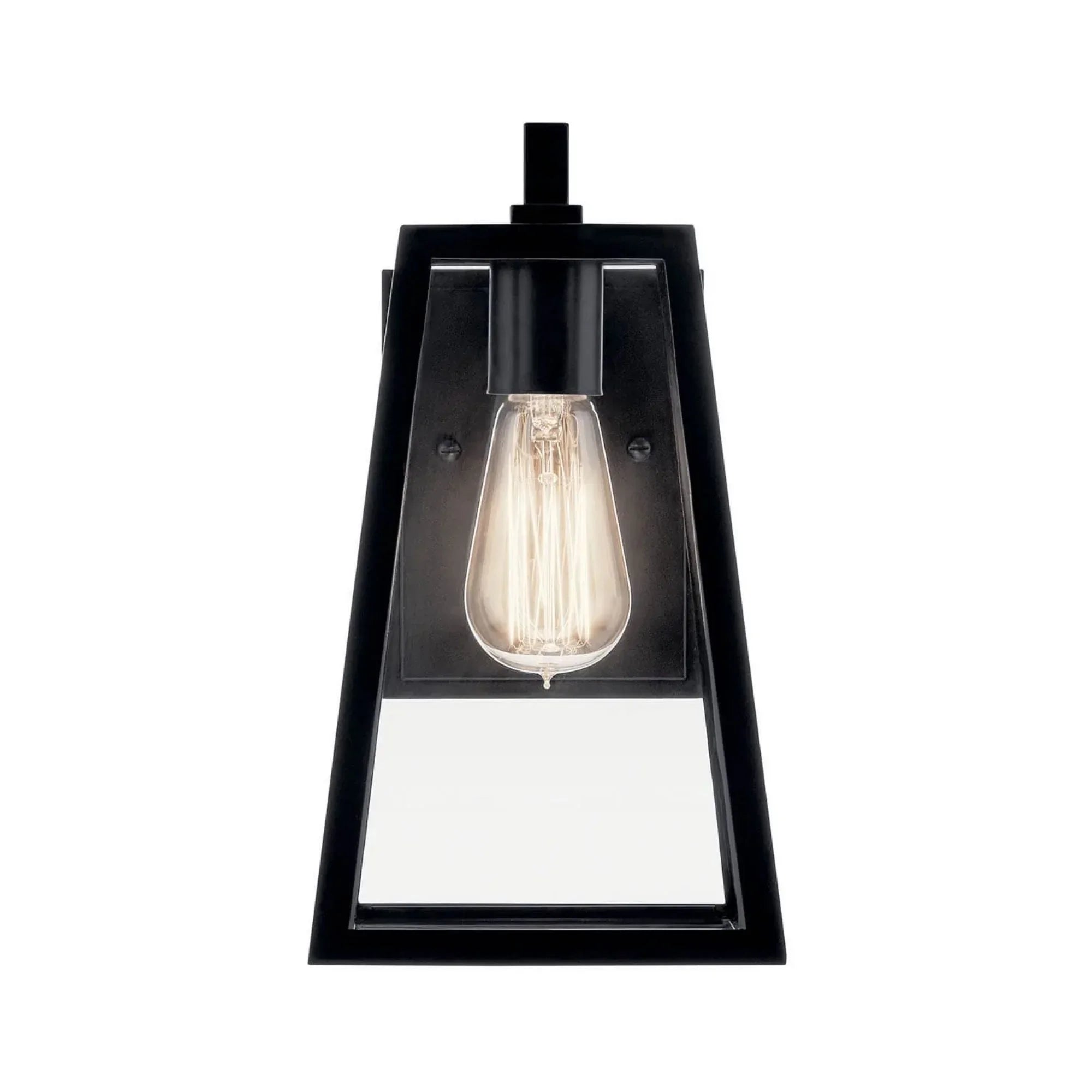 Kichler Delison 11.5 in. Outdoor Sconce, Black with Clear Tempered Glass