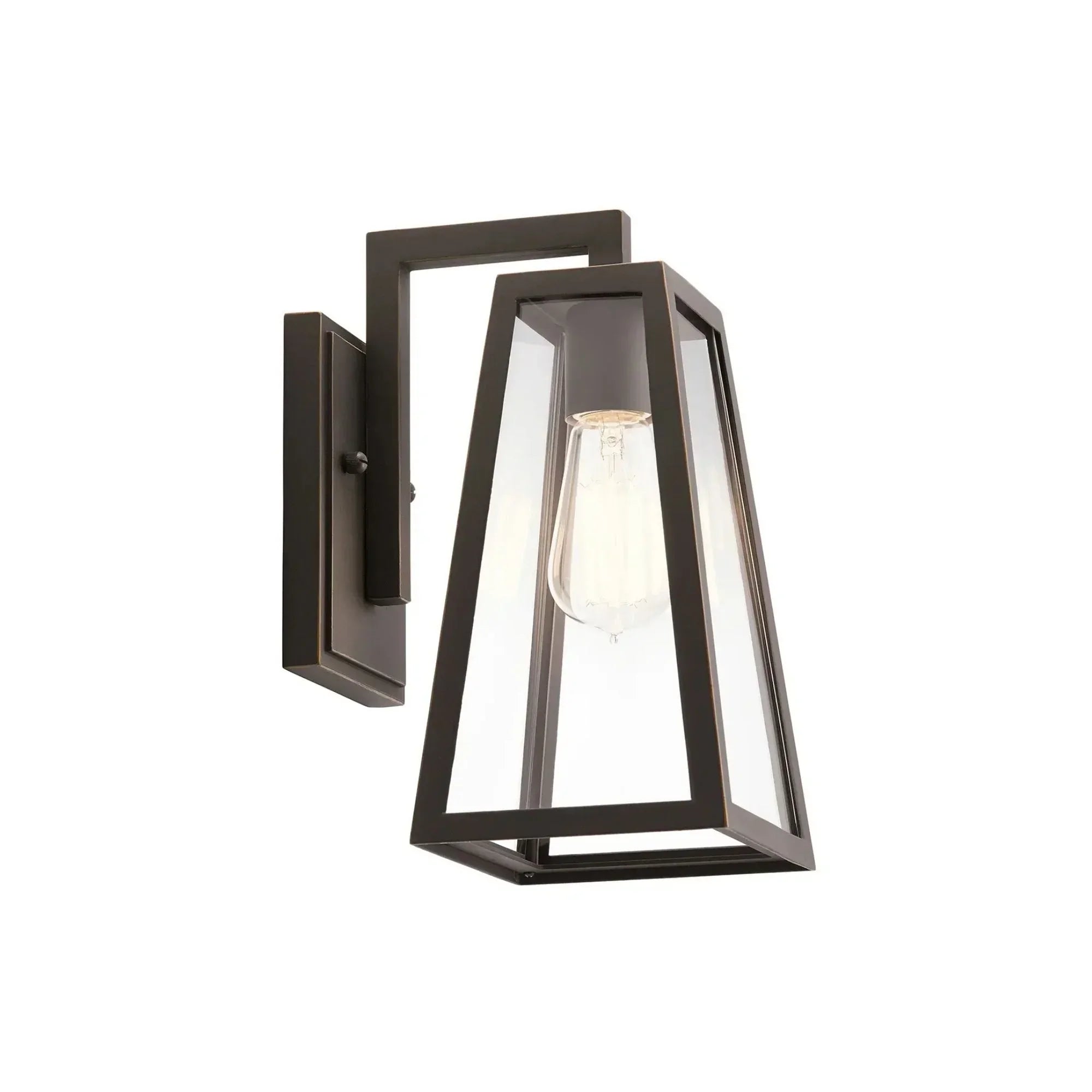 Kichler Delison 11.5 in. Outdoor Sconce, Rubbed Bronze with Clear Tempered Glass