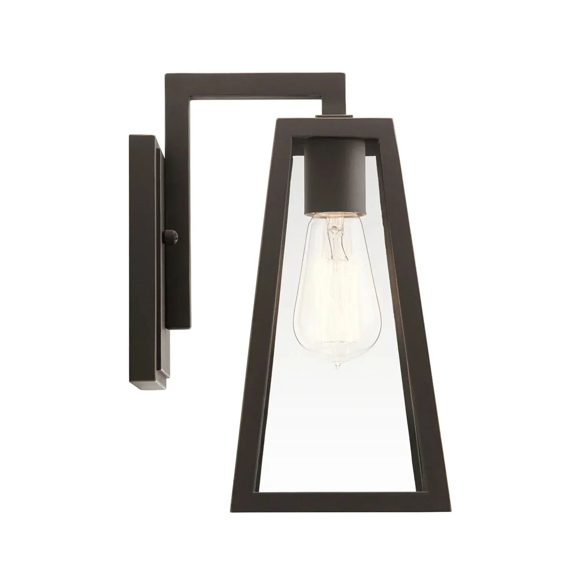 Kichler Delison 11.5 in. Outdoor Sconce, Rubbed Bronze with Clear Tempered Glass