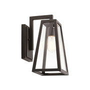Kichler Delison 14 in. Outdoor Sconce, Rubbed Bronze with Clear Tempered Glass