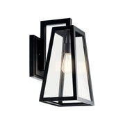 Kichler Delison 16.75 in. Outdoor Sconce, Black with Clear Tempered Glass