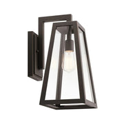 Kichler Delison 16.75 in. Outdoor Sconce, Rubbed Bronze with Clear Tempered Glass