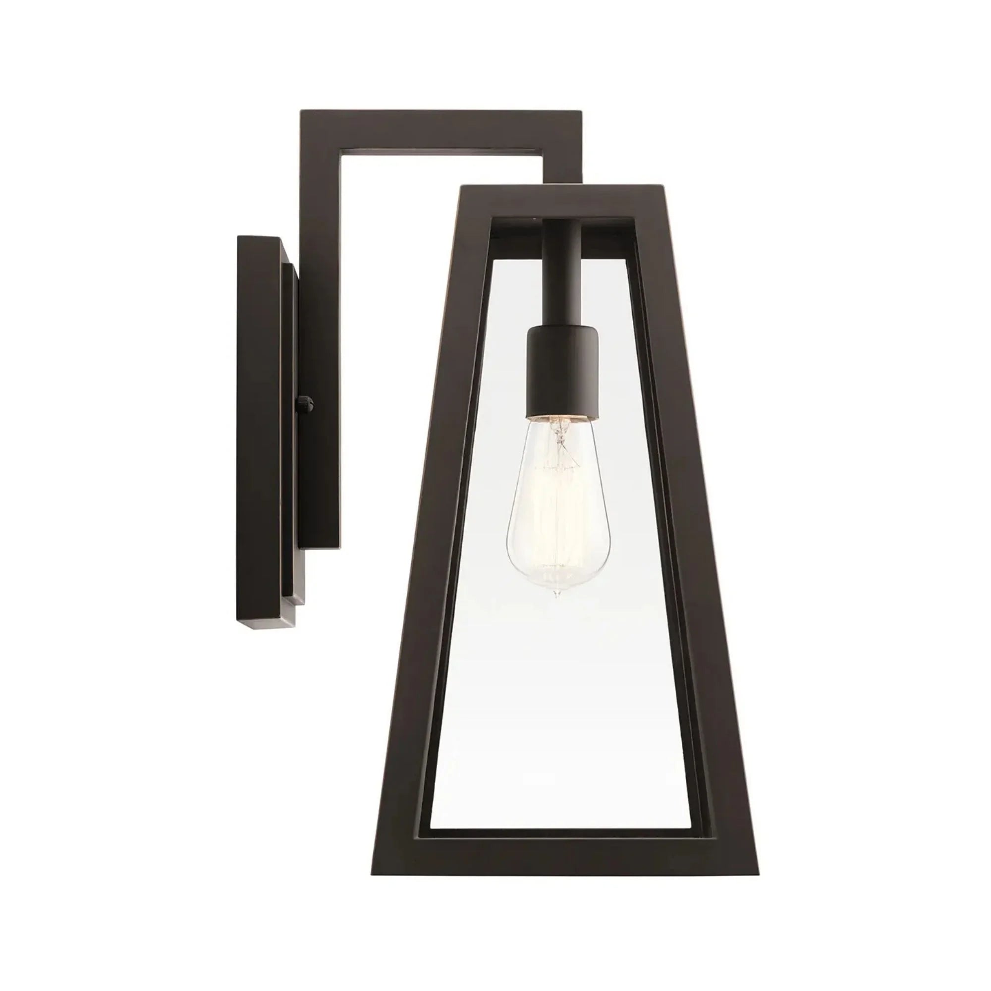 Kichler Delison 16.75 in. Outdoor Sconce, Rubbed Bronze with Clear Tempered Glass