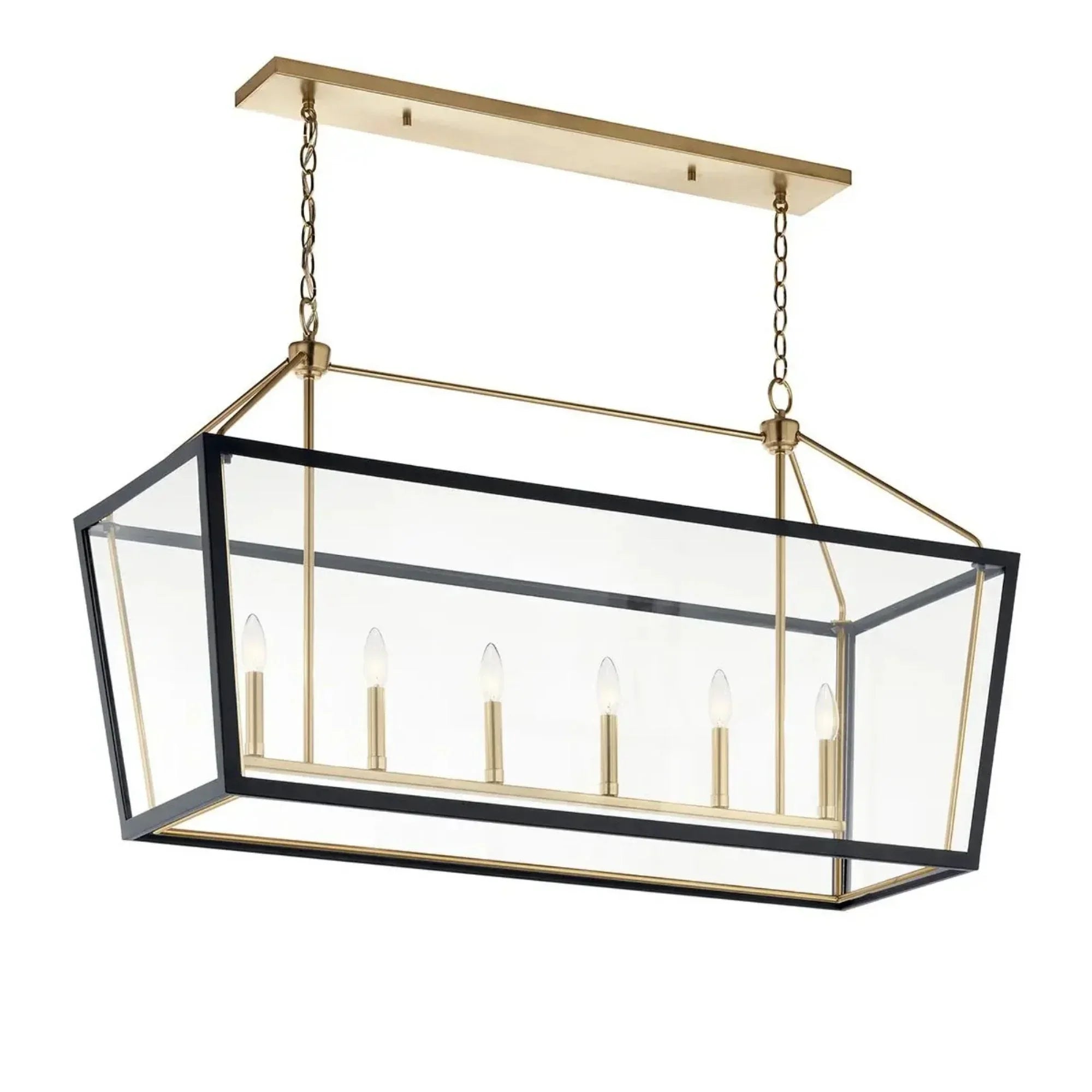 Kichler Delvin 44.25 in. 6-Light Chandelier, Champagne Bronze & Black