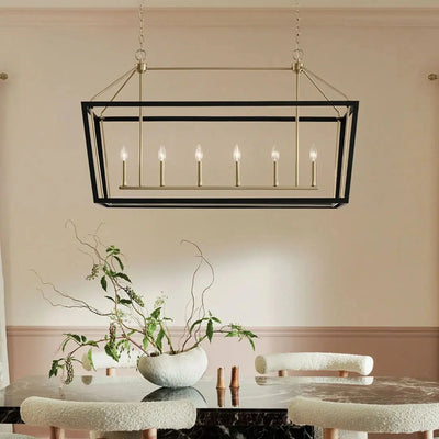 Kichler Delvin 44.25 in. 6-Light Chandelier, Champagne Bronze & Black