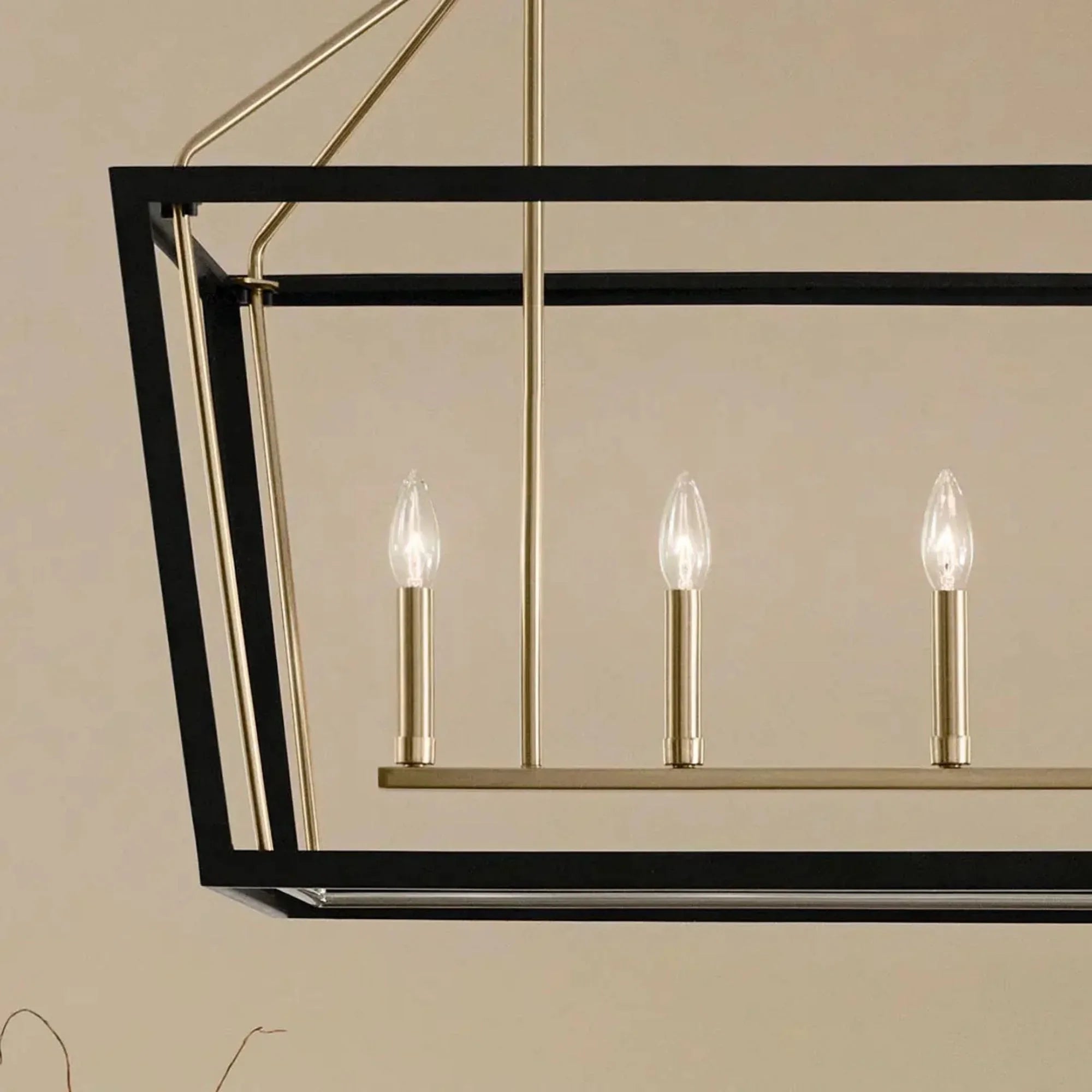 Kichler Delvin 44.25 in. 6-Light Chandelier, Champagne Bronze & Black