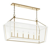 Kichler Delvin 44.25 in. 6-Light Chandelier, Champagne Bronze & White