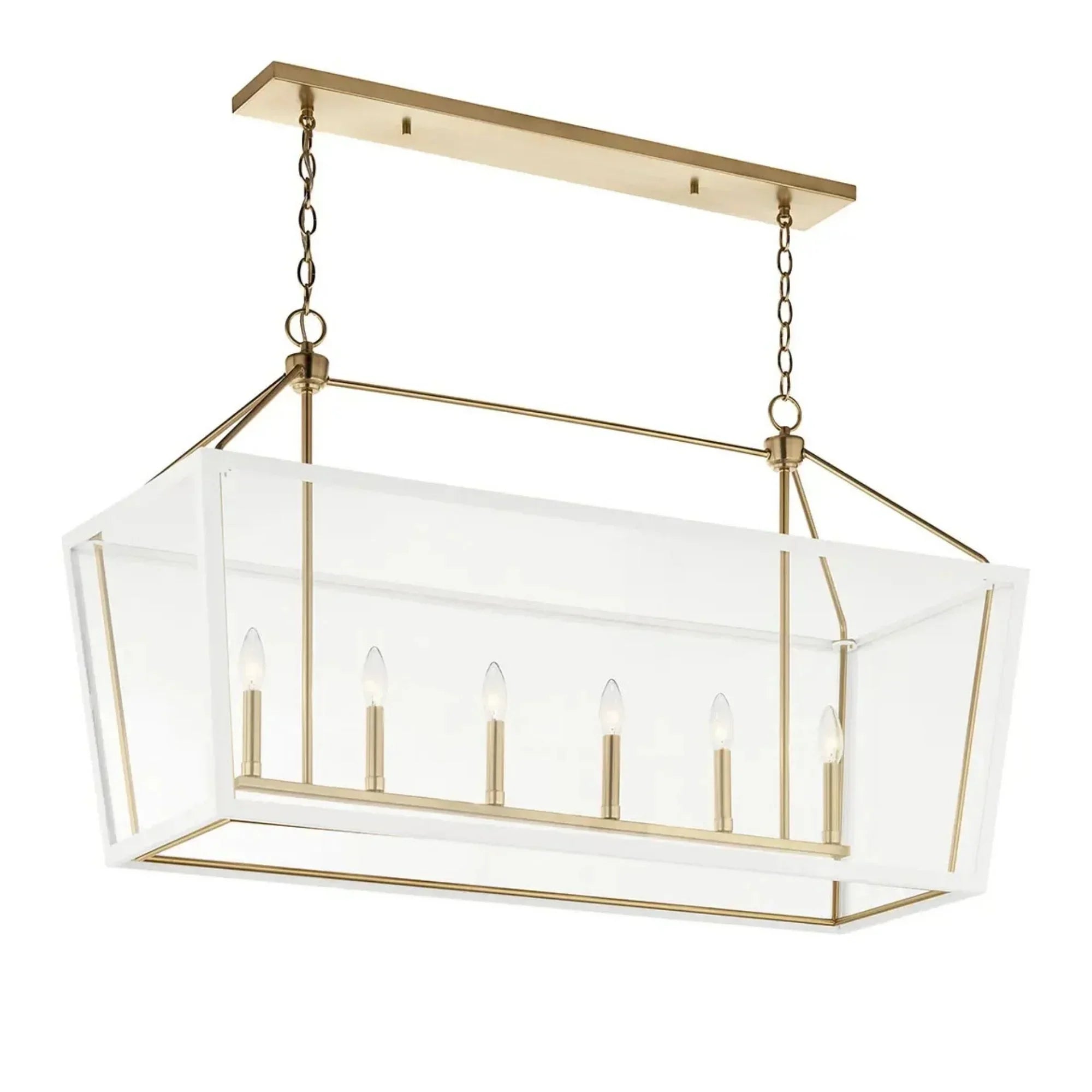 Kichler Delvin 44.25 in. 6-Light Chandelier, Champagne Bronze & White