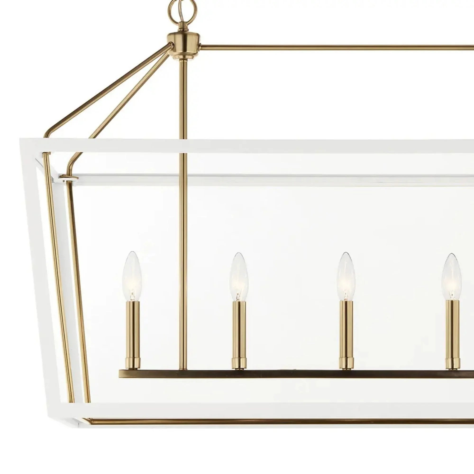 Kichler Delvin 44.25 in. 6-Light Chandelier, Champagne Bronze & White