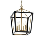 Kichler Delvin 24 in. 4-Light Pendant, Champagne Bronze & Black