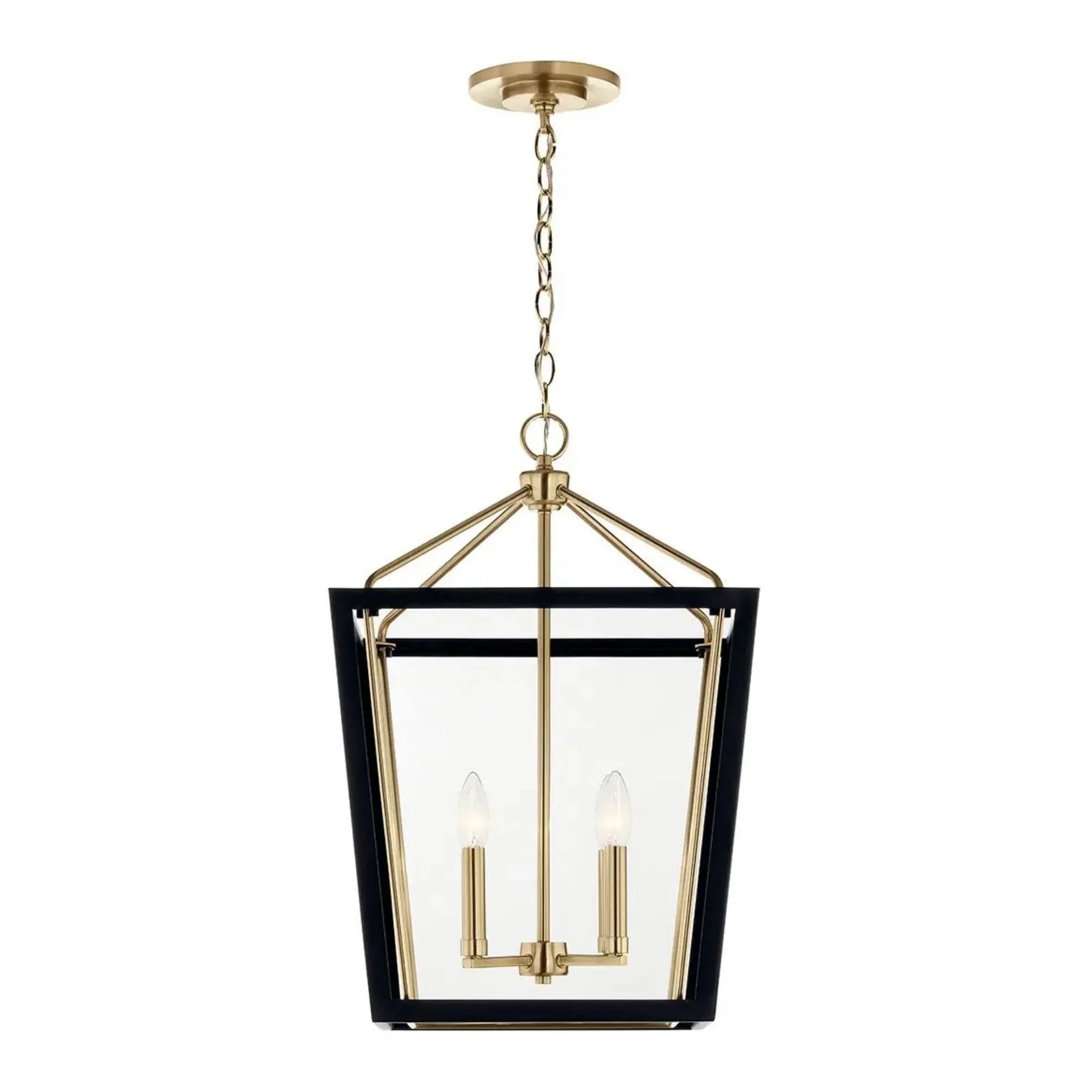 Kichler Delvin 24 in. 4-Light Pendant, Champagne Bronze & Black