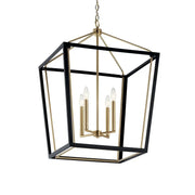 Kichler Delvin 31.75 in. 4-Light Pendant, Champagne Bronze & Black