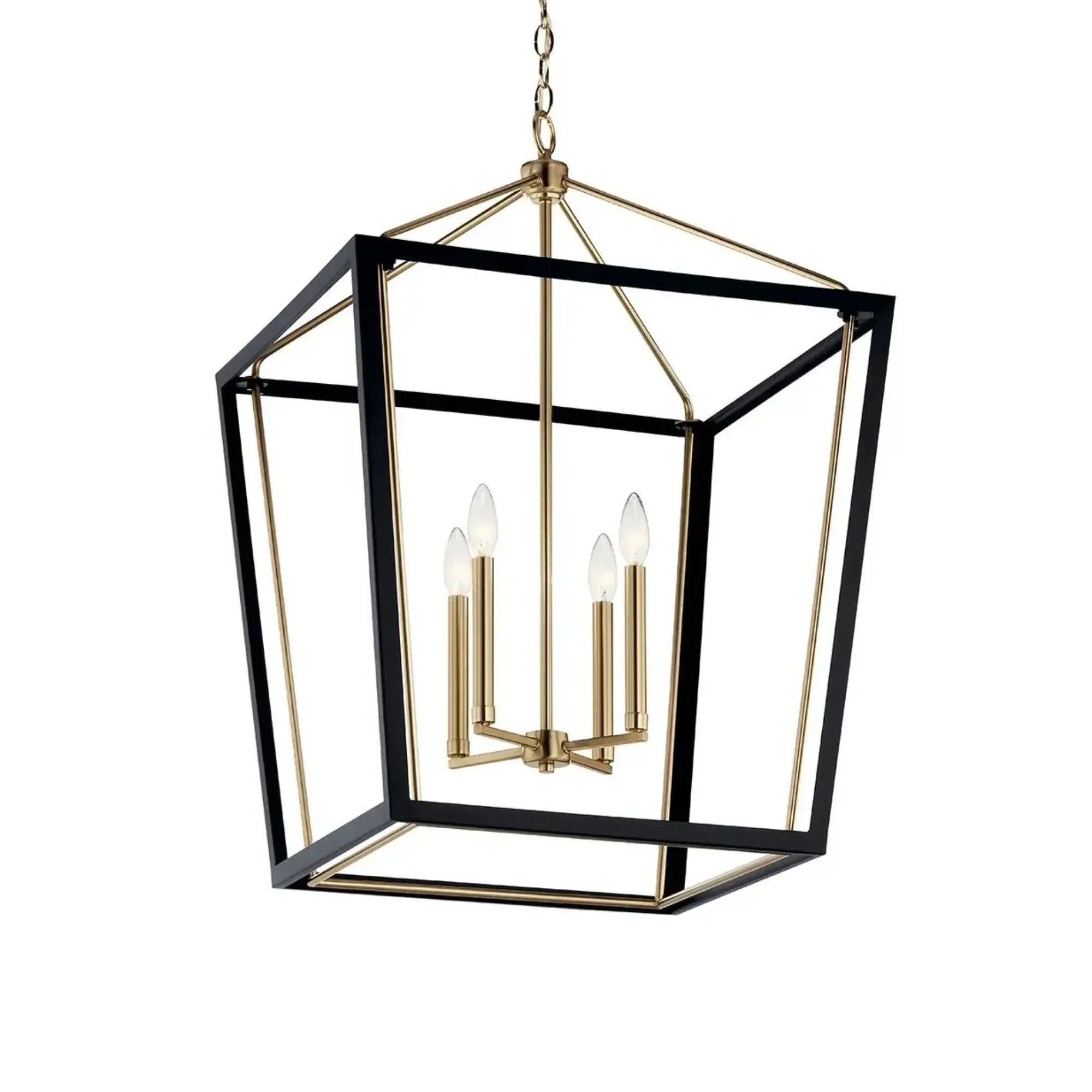 Kichler Delvin 31.75 in. 4-Light Pendant, Champagne Bronze & Black