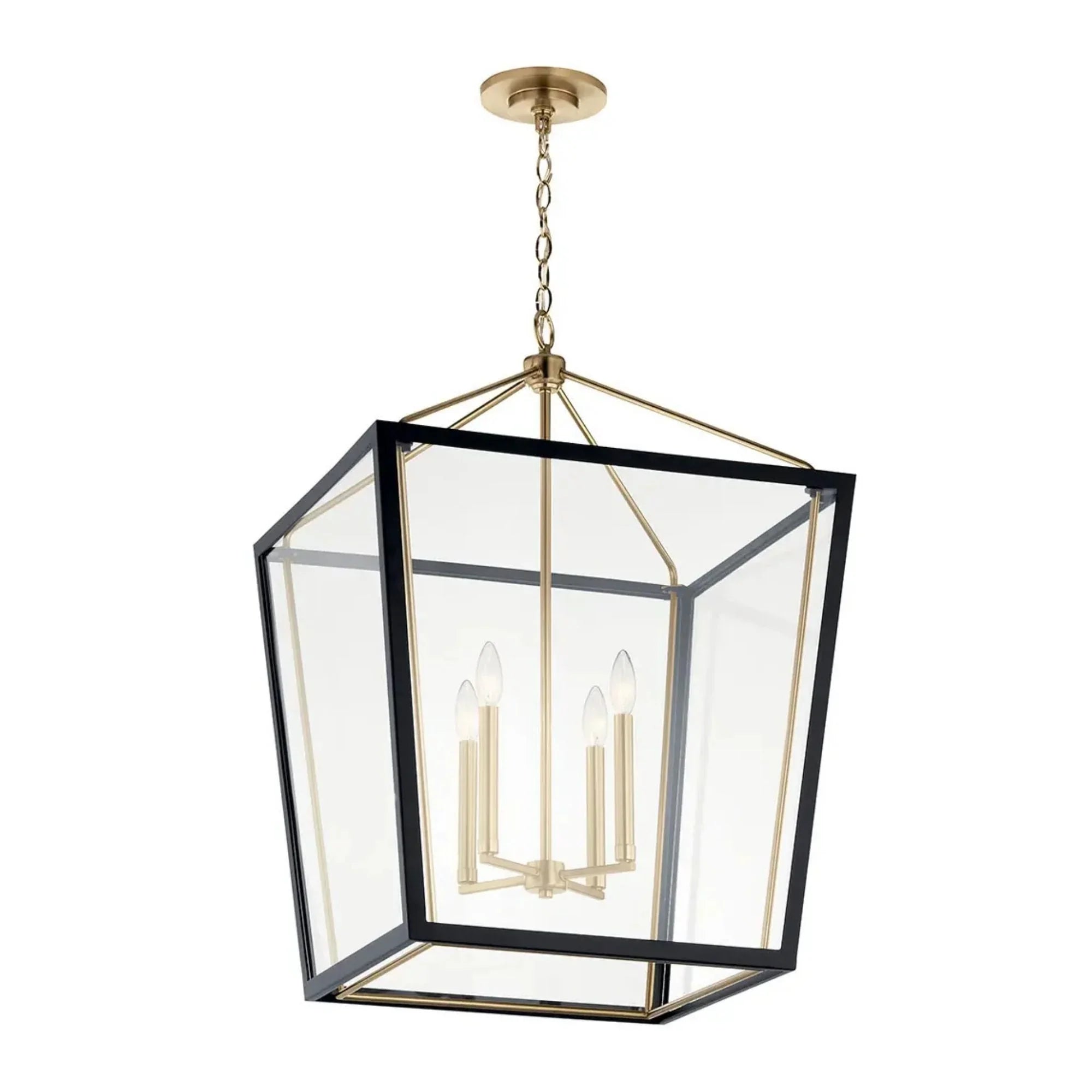 Kichler Delvin 31.75 in. 4-Light Pendant, Champagne Bronze & Black