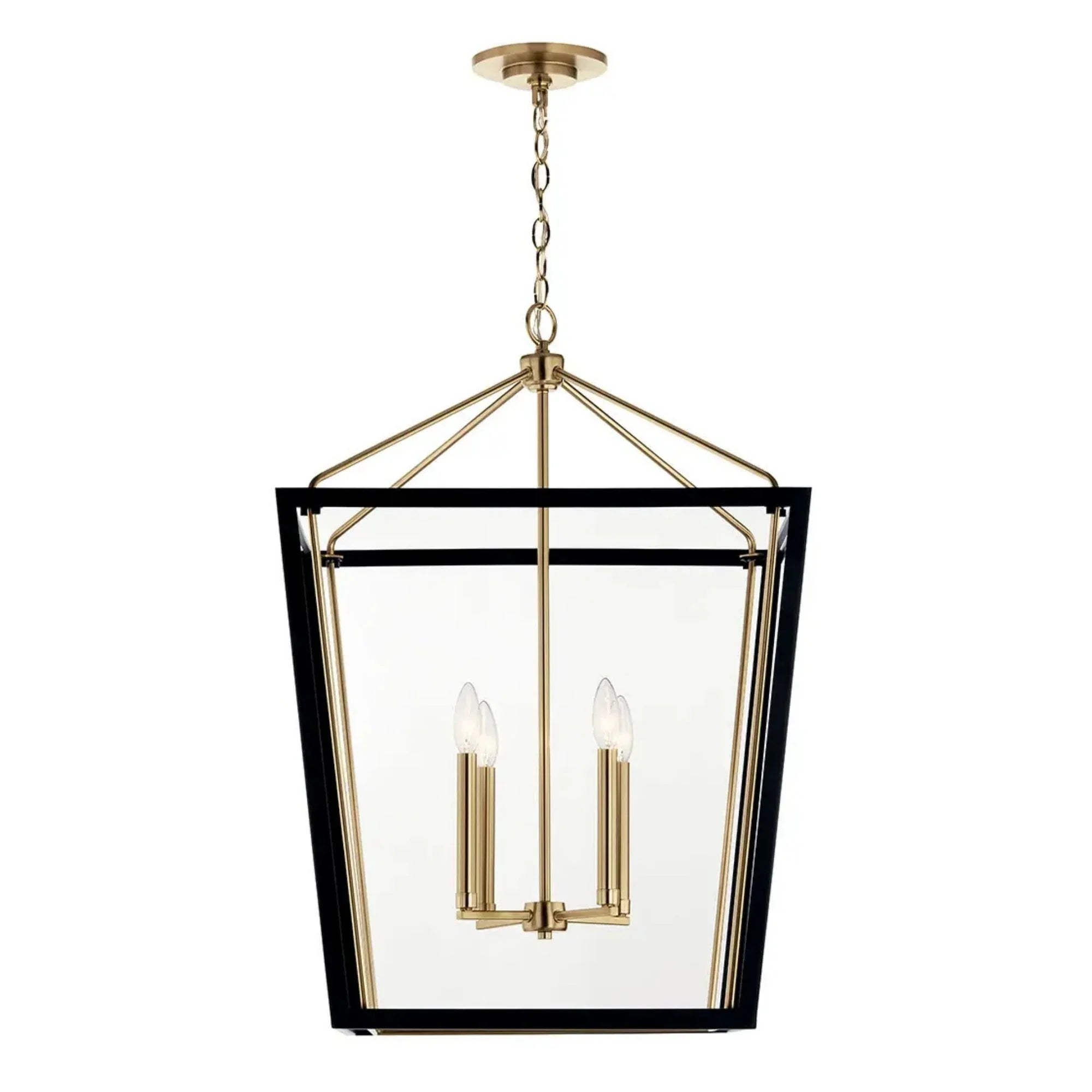 Kichler Delvin 31.75 in. 4-Light Pendant, Champagne Bronze & Black