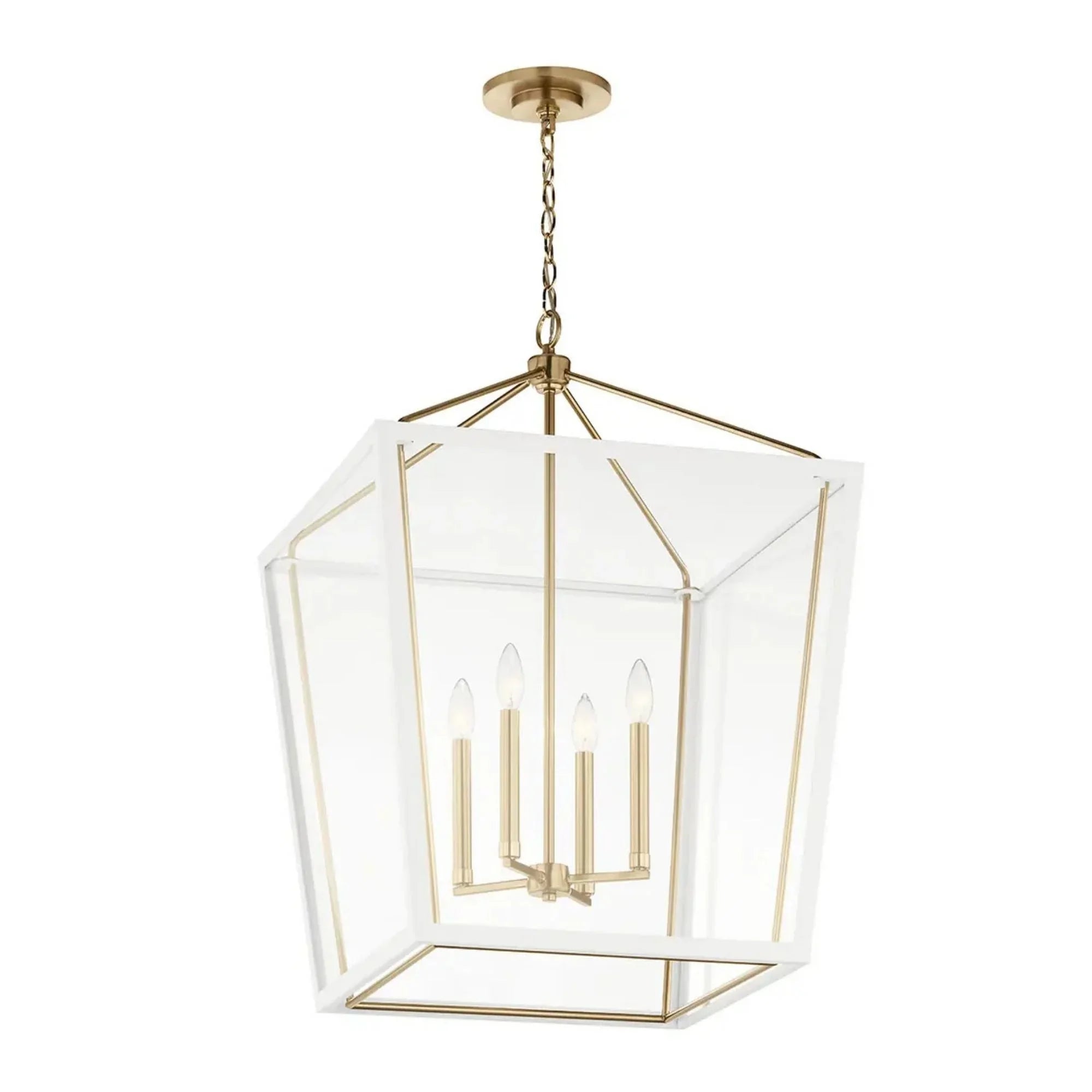 Kichler Delvin 31.75 in. 4-Light Pendant, Champagne Bronze & Clear Glass